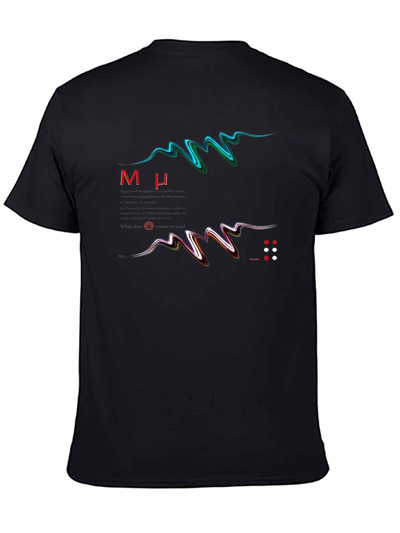 Abstract Graphic Print Black Tee