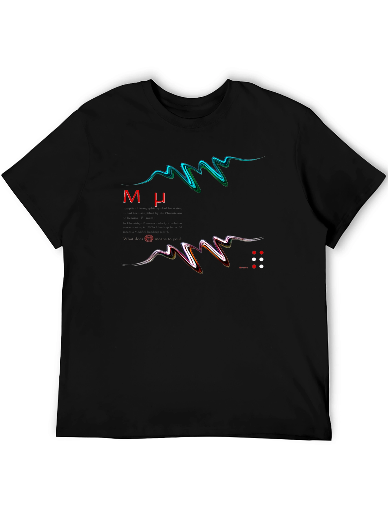 Abstract Graphic Print Black Tee