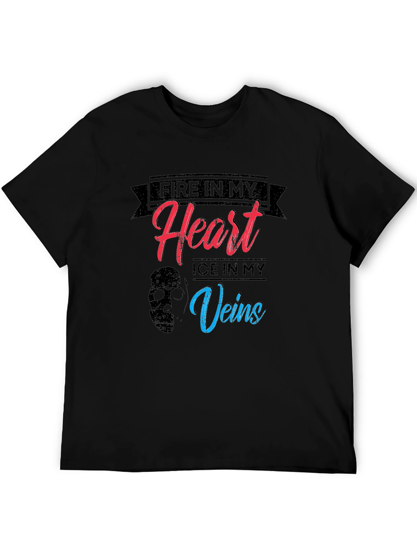 Fire and Ice Graphic Tee - Black