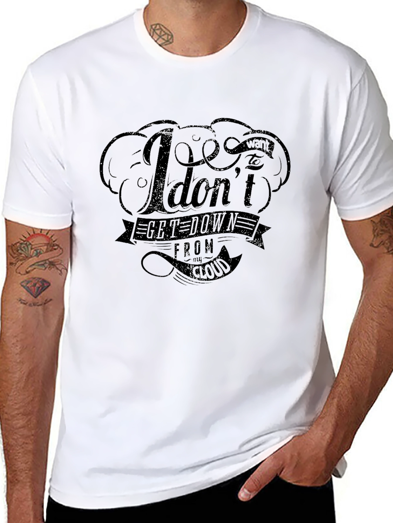 Trendy Black Graphic Tee - I Dont Get Drunk