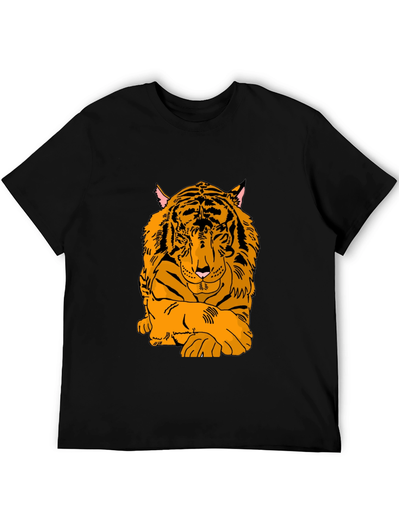 Tiger Graphic Print Black T-Shirt
