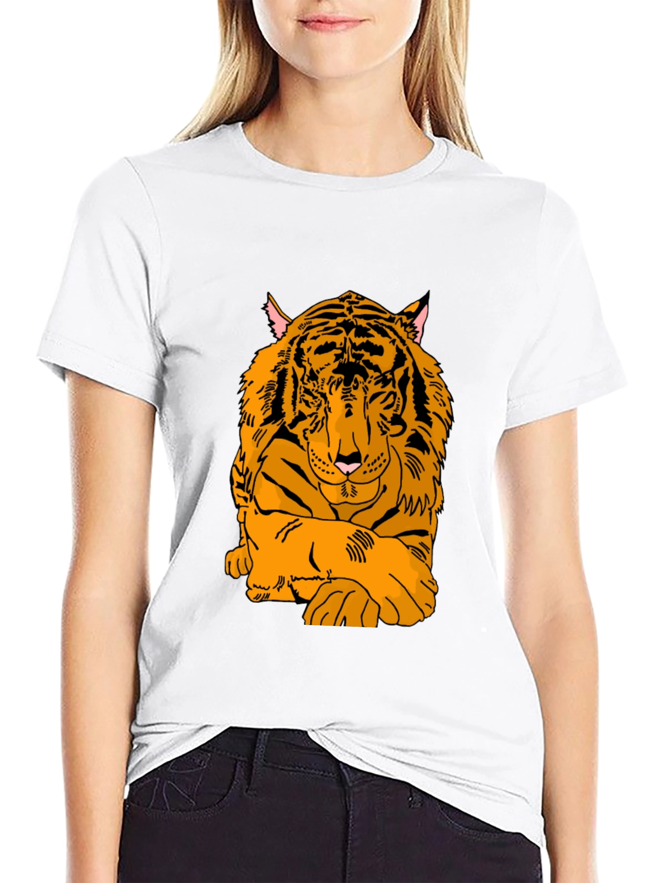 Tiger Graphic Print Black T-Shirt