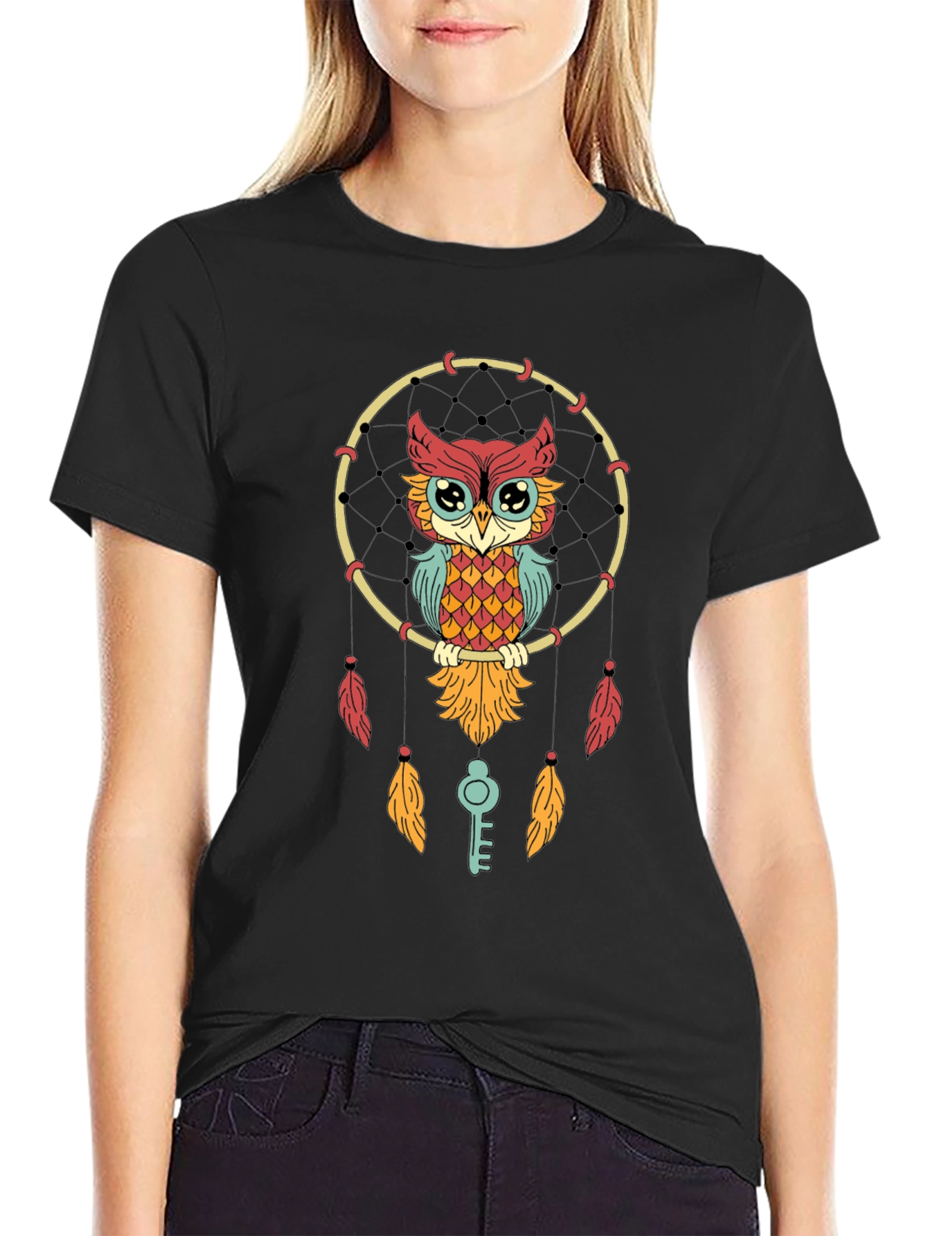 Owl Dreamcatcher Graphic Tee - Stylish Unisex T-Shirt