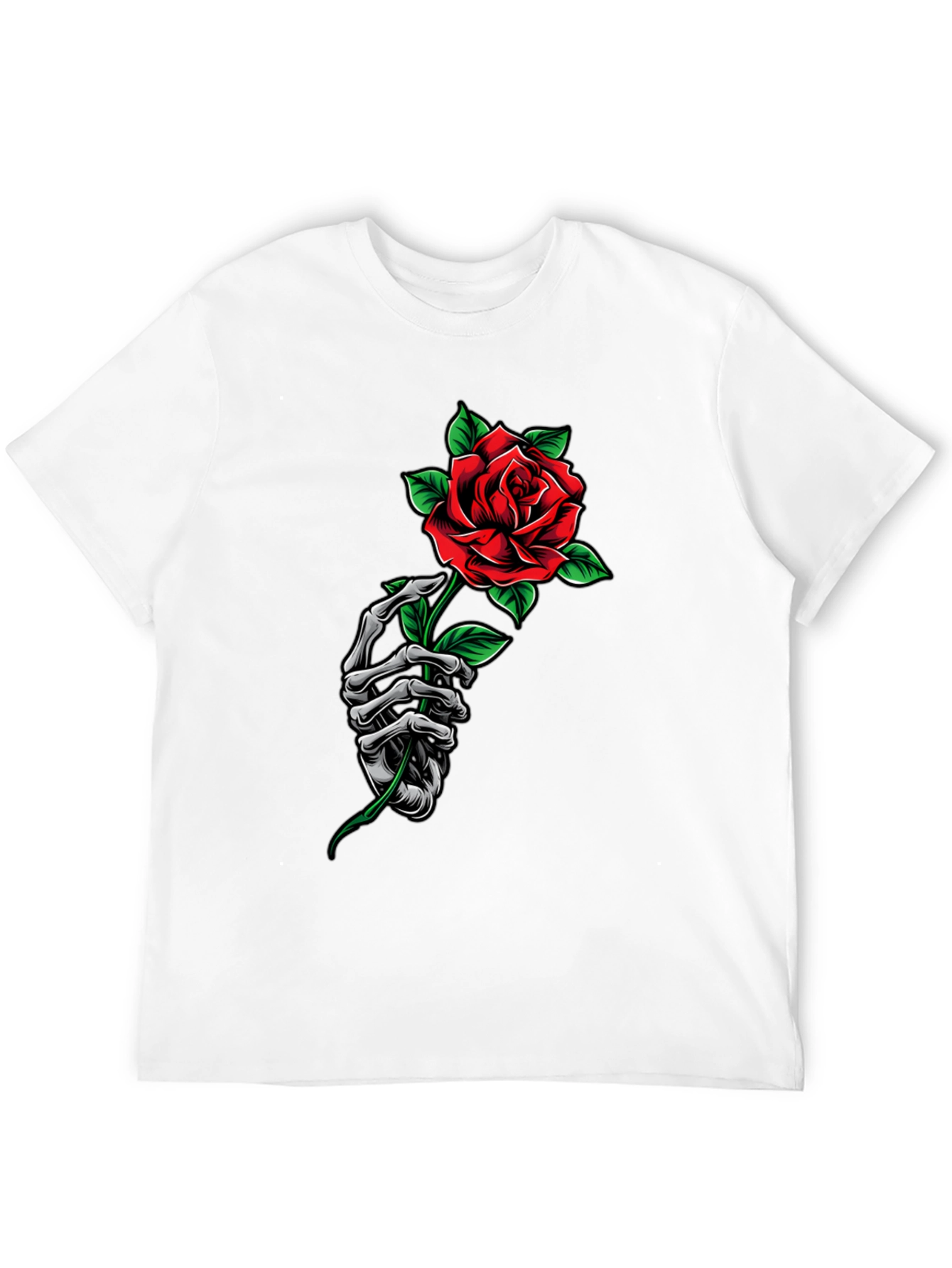 Skeleton Hand Rose Graphic T-Shirt
