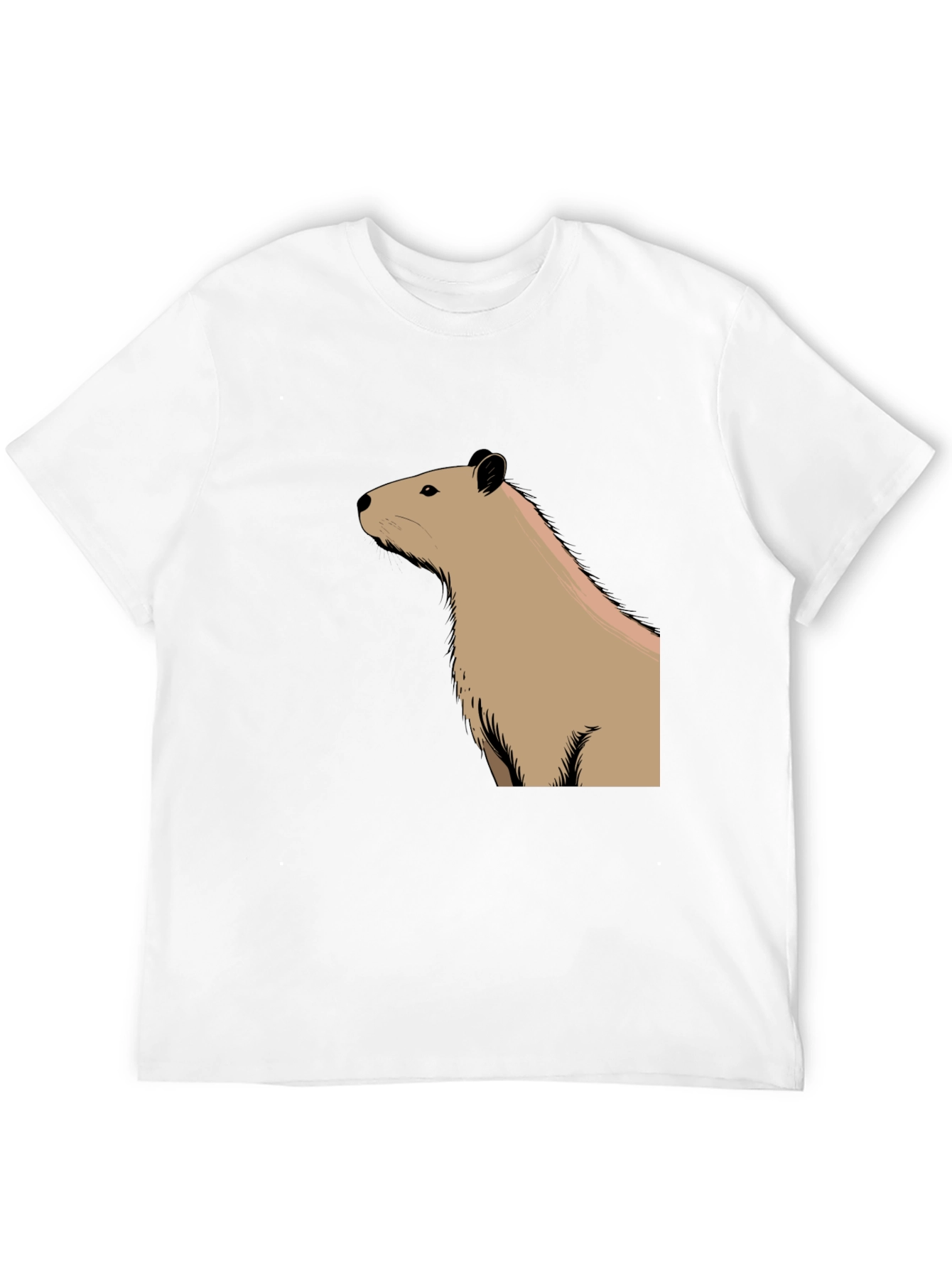 Capybara Graphic Tee - Black Cotton T-Shirt