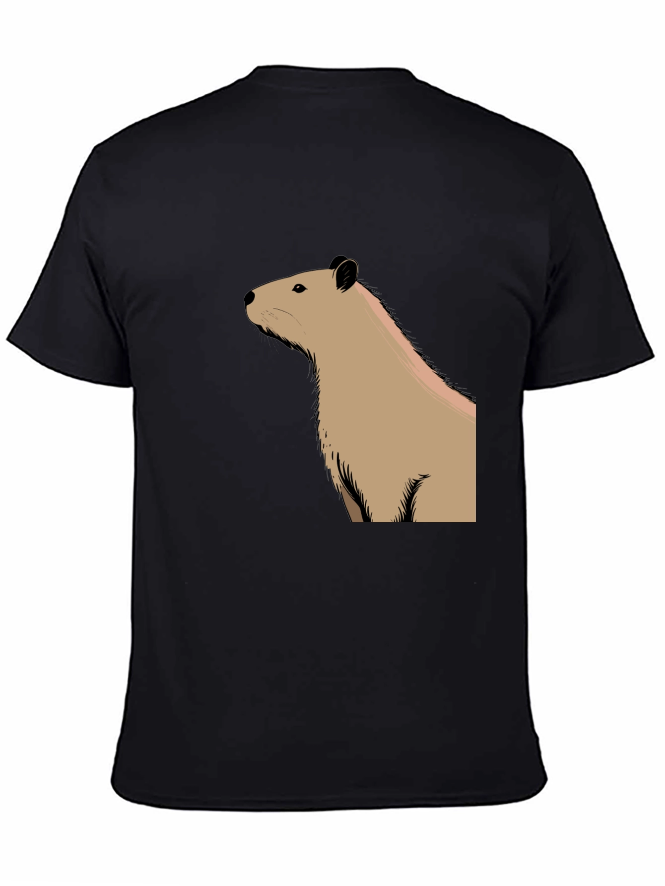 Capybara Graphic Tee - Black Cotton T-Shirt