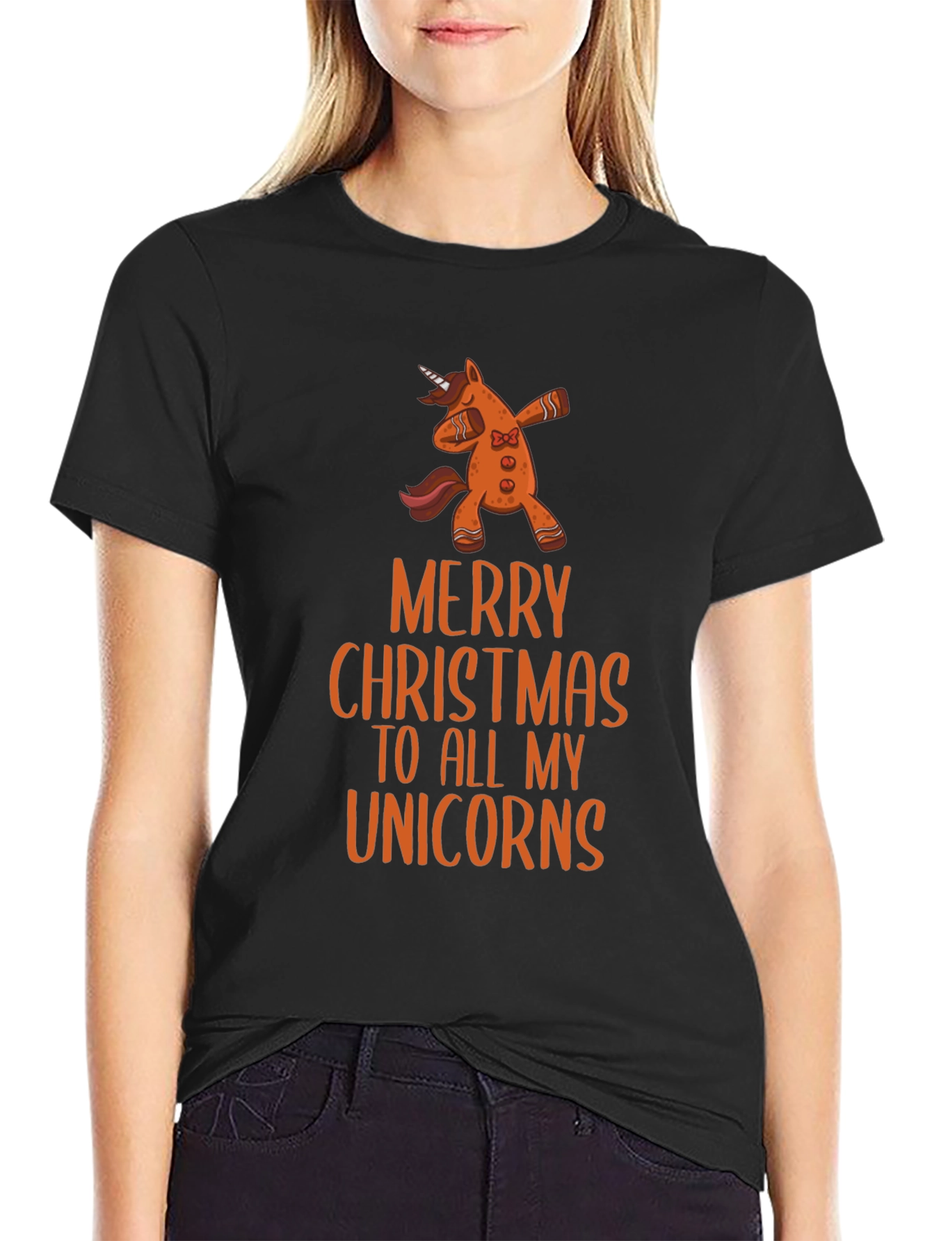 Merry Christmas Unicorn Dabbing T-Shirt