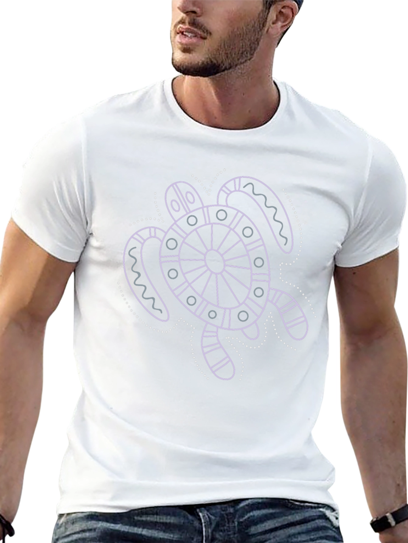 Turtle Graphic Tee - Black Cotton Casual Shirt