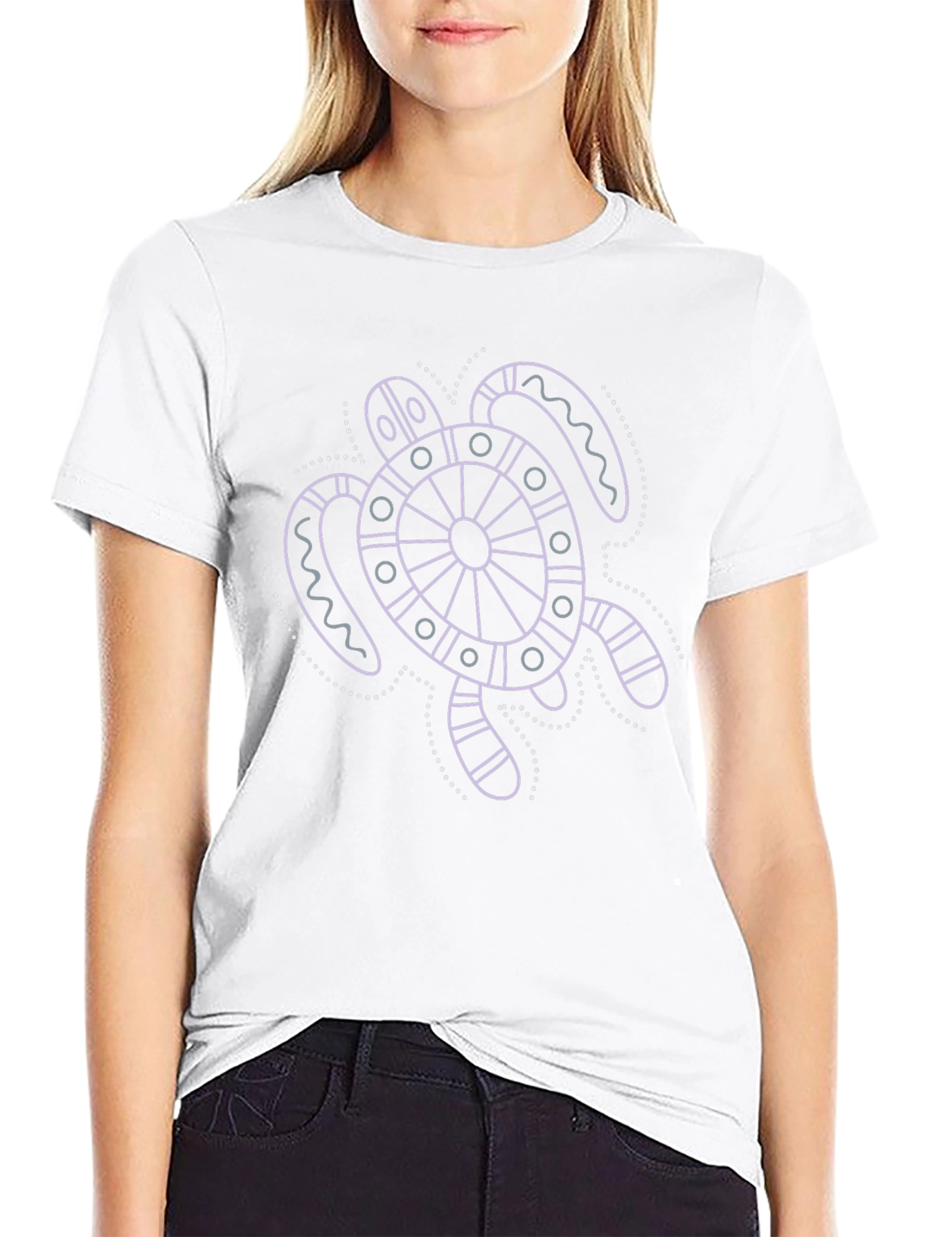 Turtle Graphic Tee - Black Cotton Casual Shirt