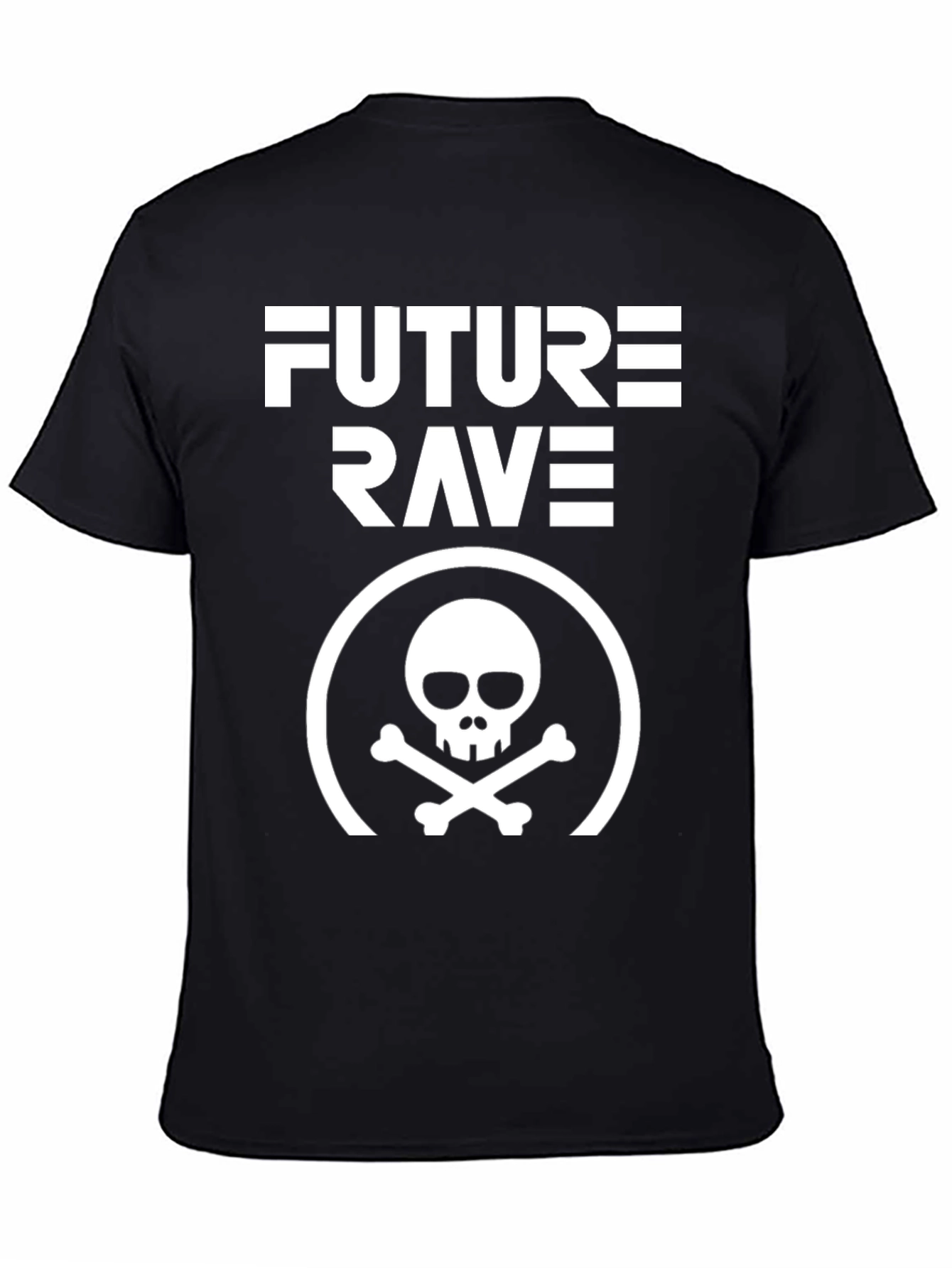 Future Rave Skull Graphic T-Shirt - Black