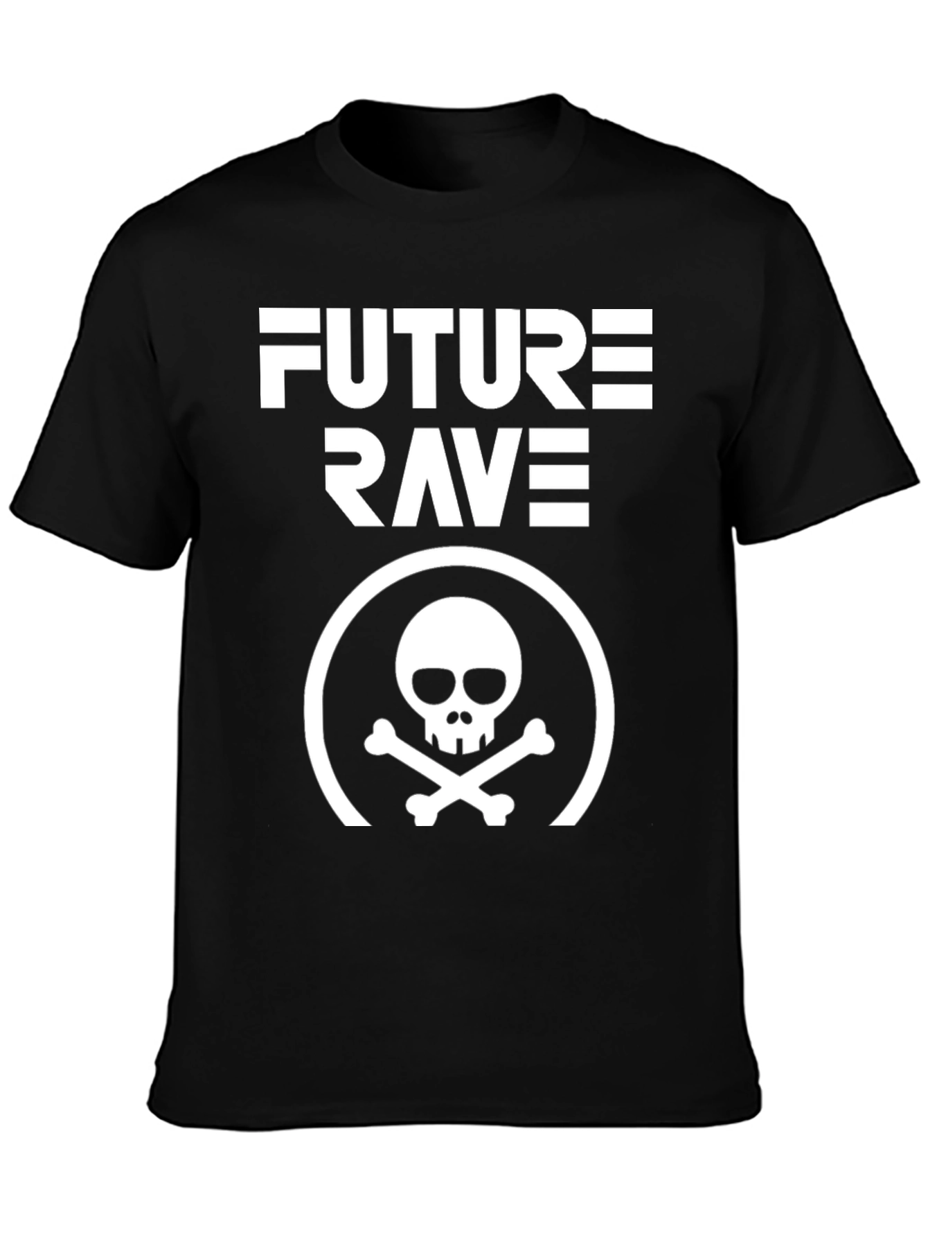 Future Rave Skull Graphic T-Shirt - Black