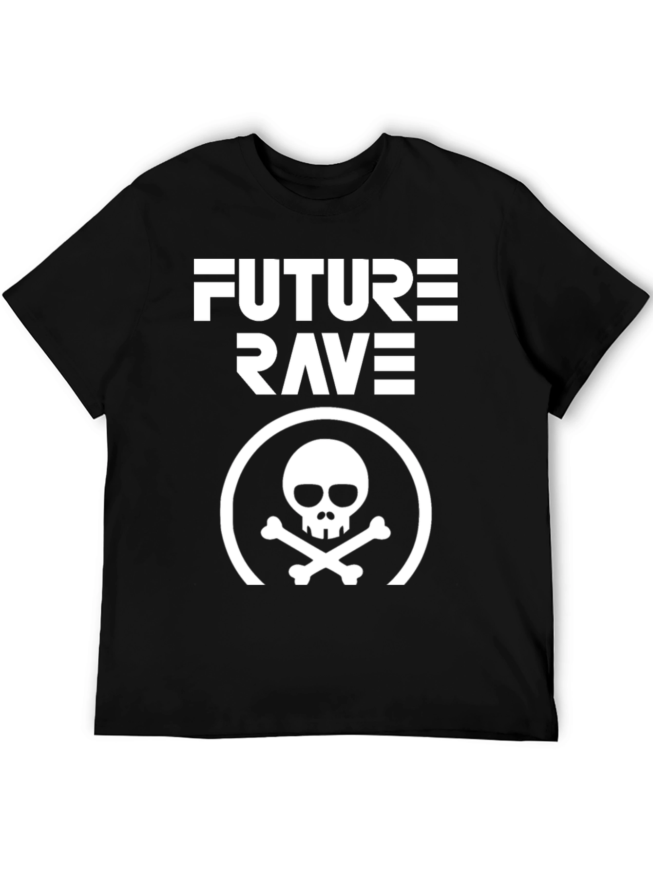 Future Rave Skull Graphic T-Shirt - Black