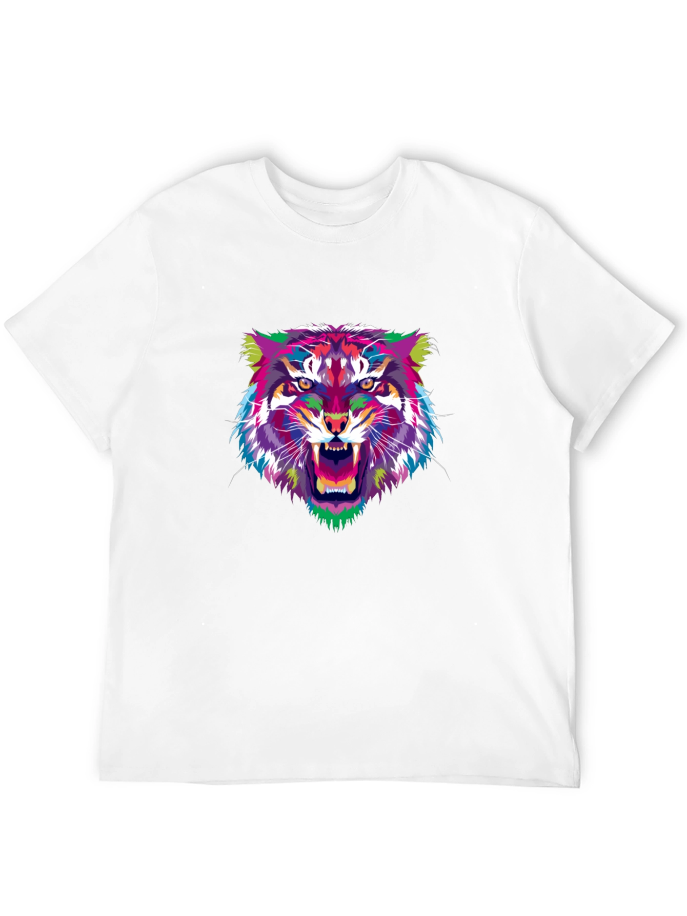 Abstract Tiger Graphic Black T-Shirt