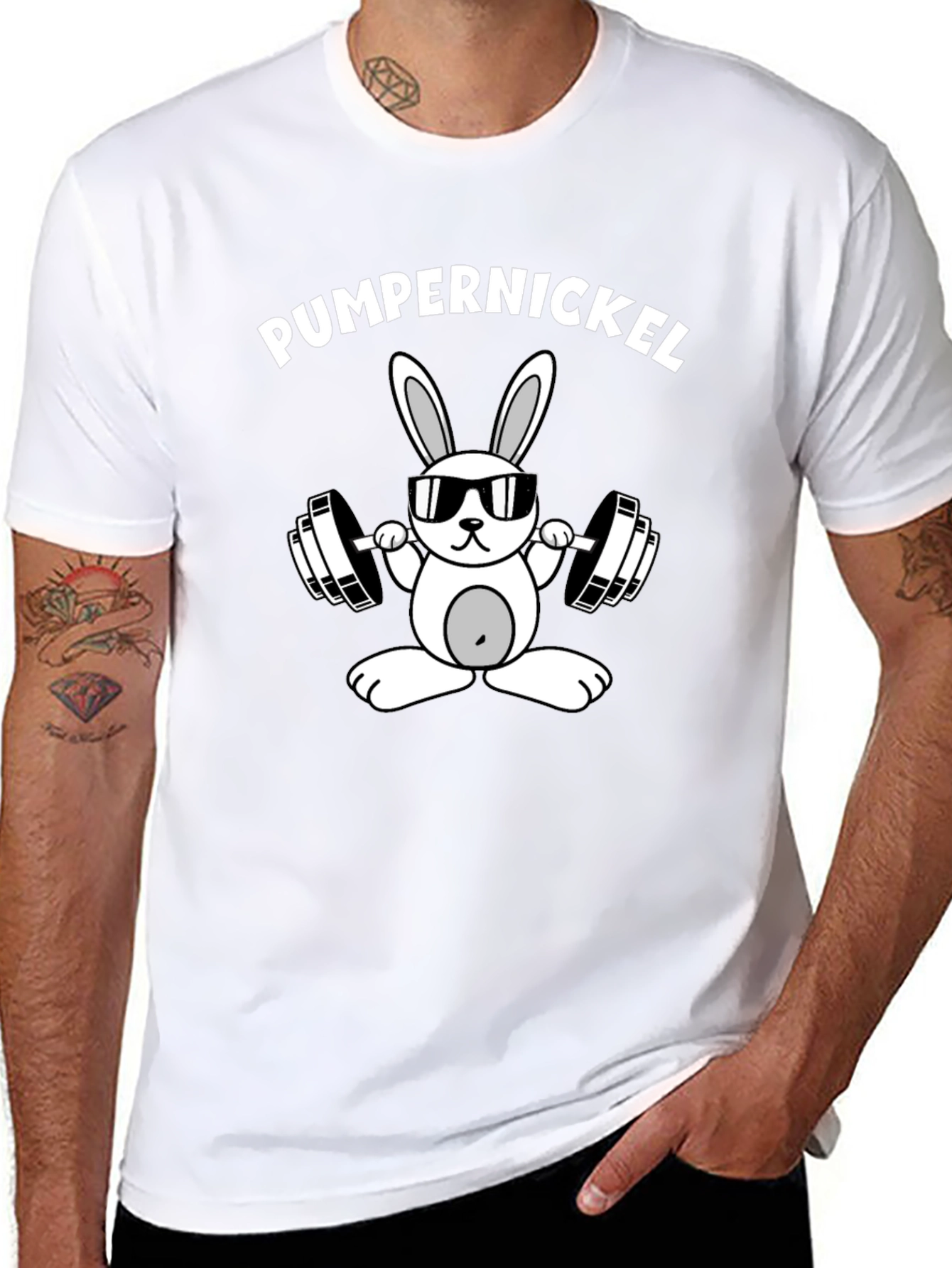 Pumpernickel Bunny Gym Black T-Shirt
