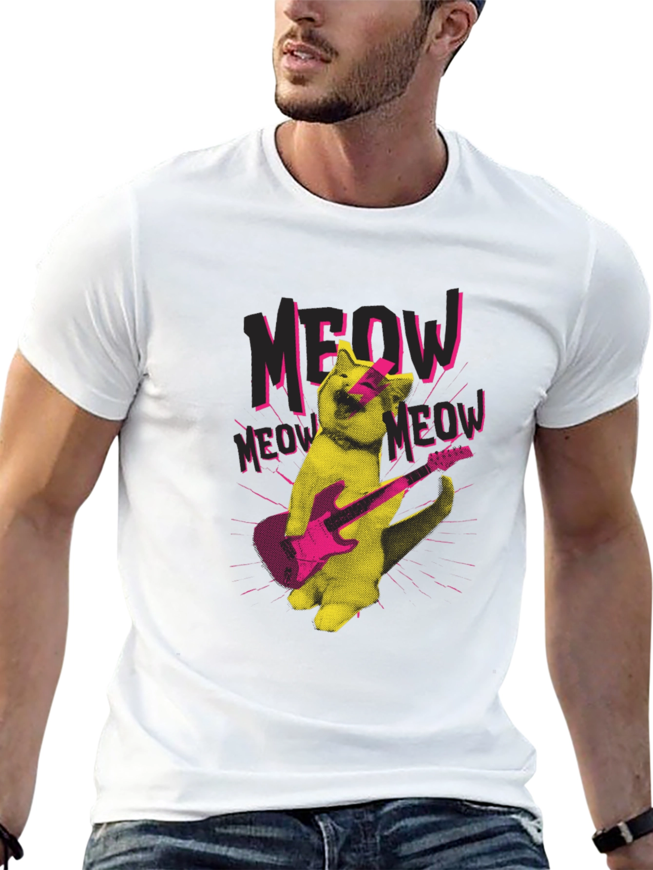 Rock Cat Graphic T-Shirt - Meow Music!