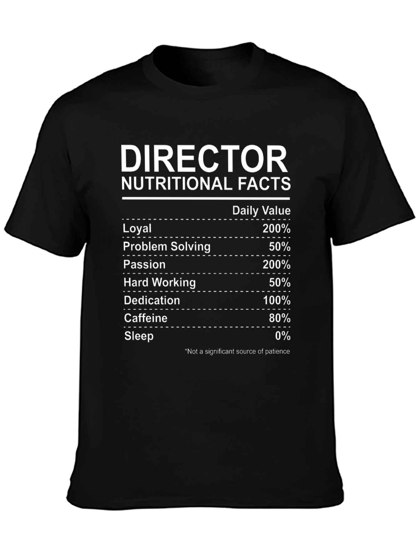 Director Nutritional Facts Funny T-Shirt