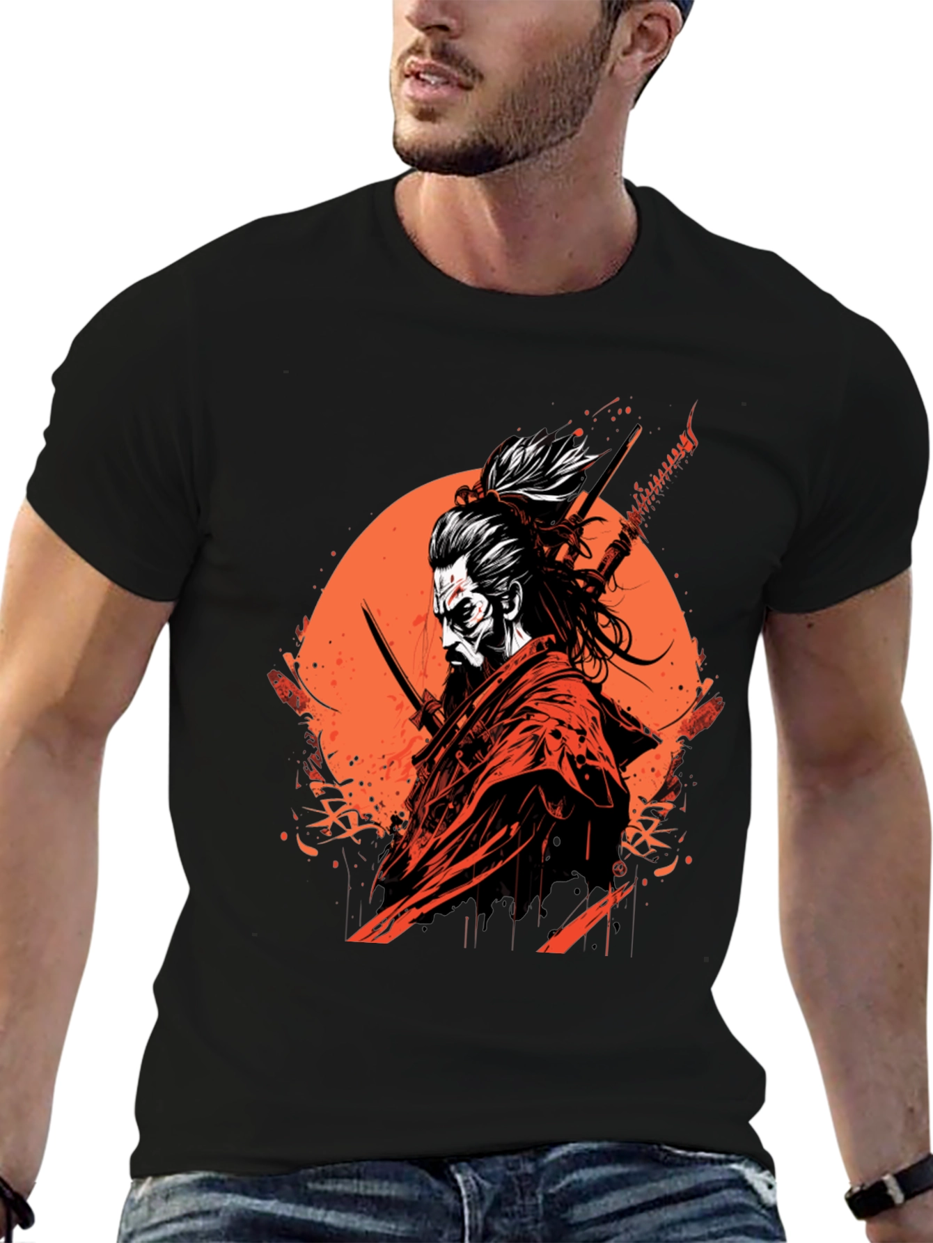 Samurai Graphic Black T-Shirt