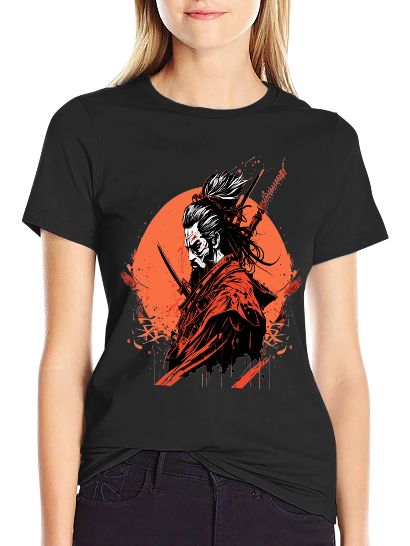 Samurai Graphic Black T-Shirt