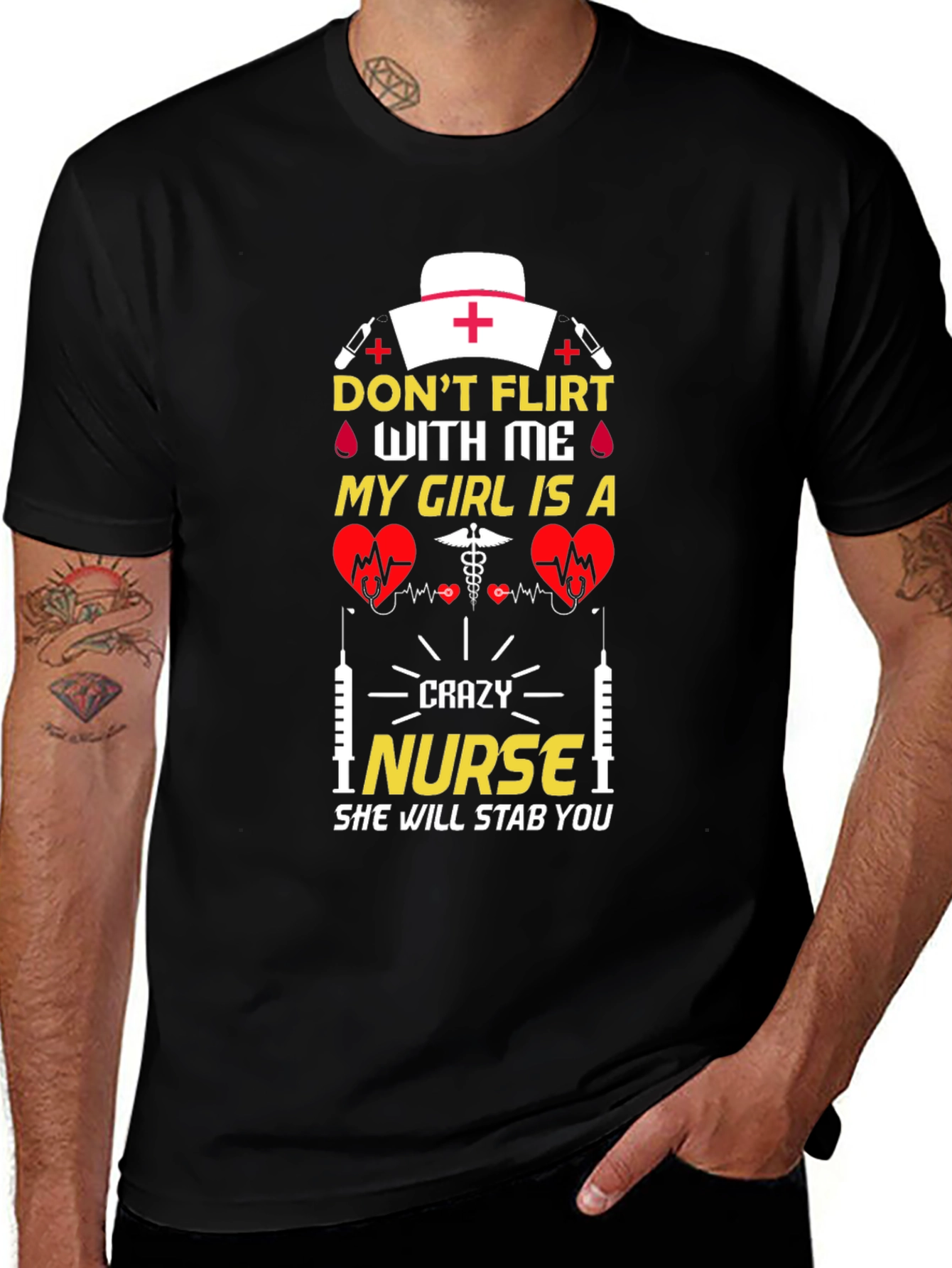Crazy Nurse Graphic T-Shirt Novelty Gift