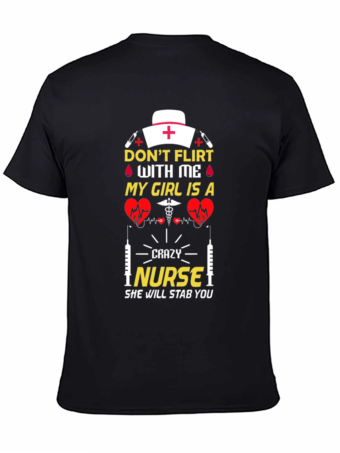 Crazy Nurse Graphic T-Shirt Novelty Gift