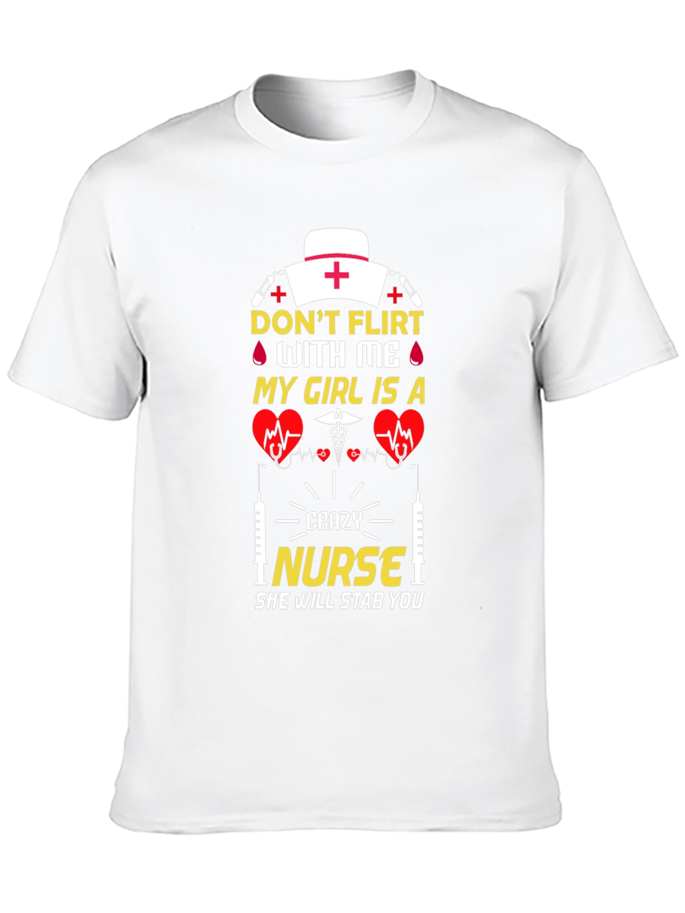 Crazy Nurse Graphic T-Shirt Novelty Gift