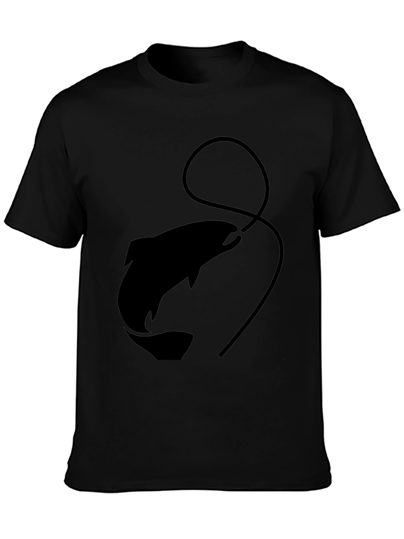 Mens Black Fish Graphic Tee - Fishing Enthusiast Style