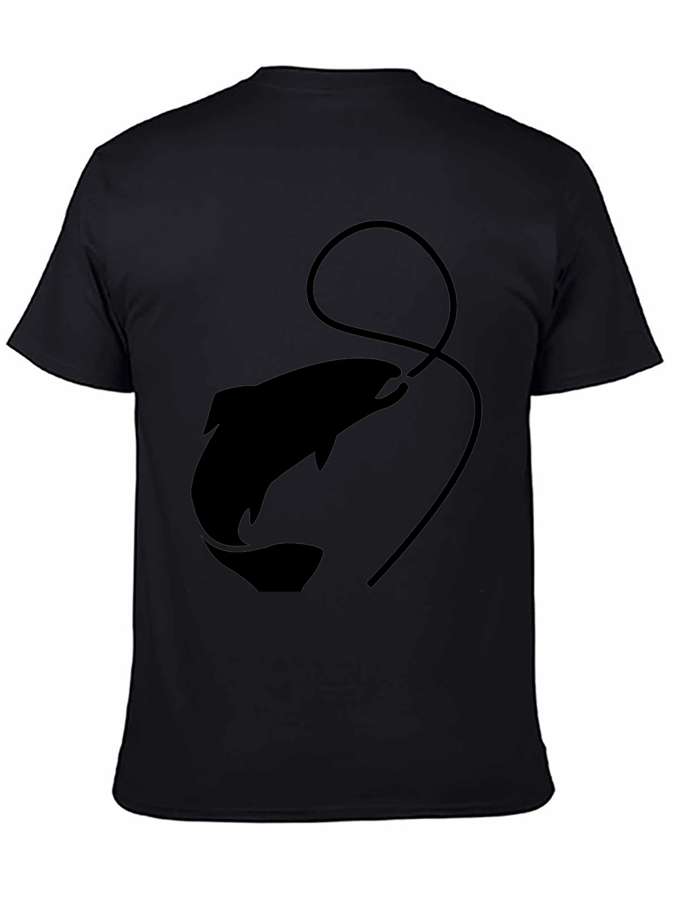 Mens Black Fish Graphic Tee - Fishing Enthusiast Style