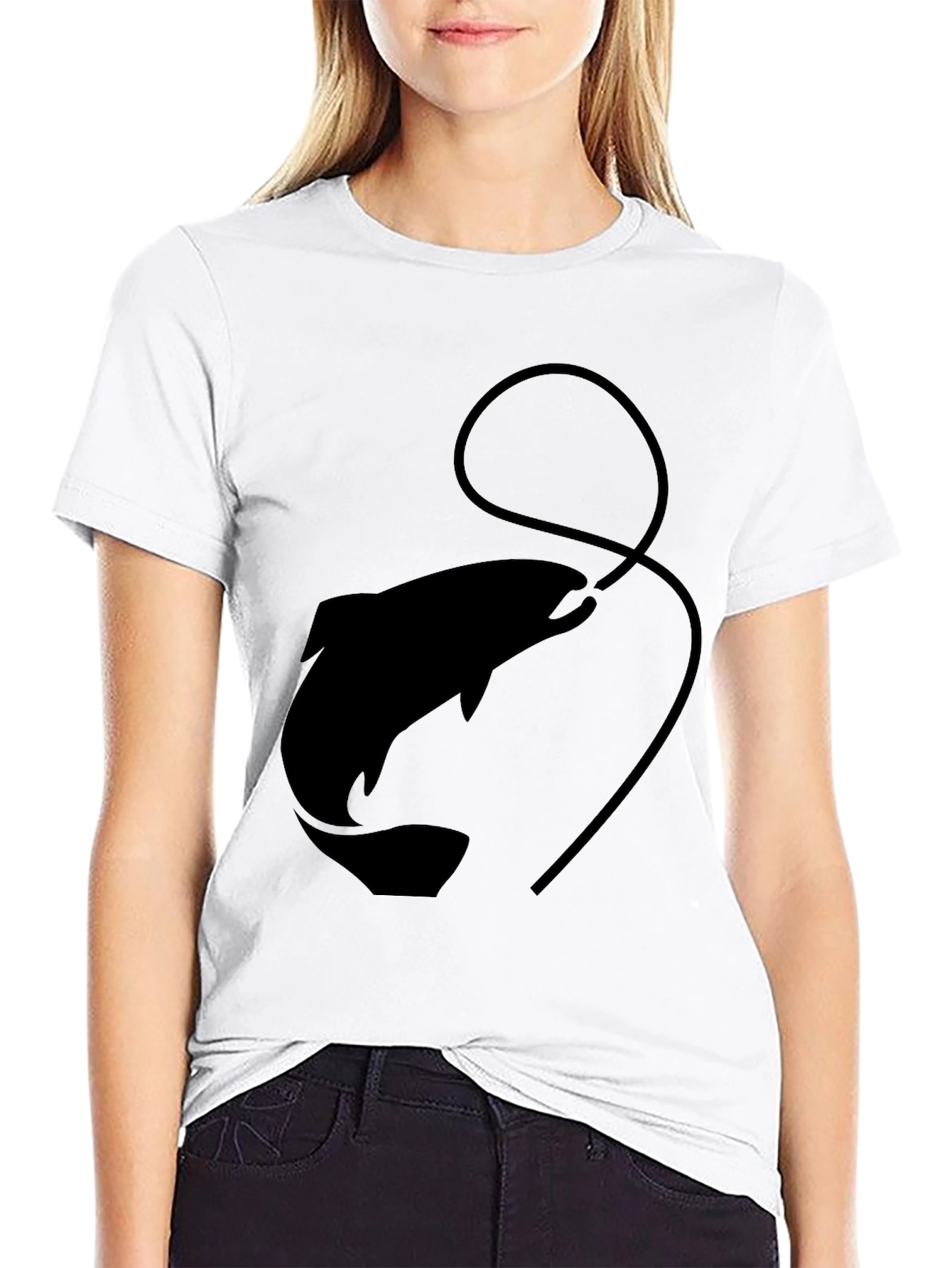 Mens Black Fish Graphic Tee - Fishing Enthusiast Style