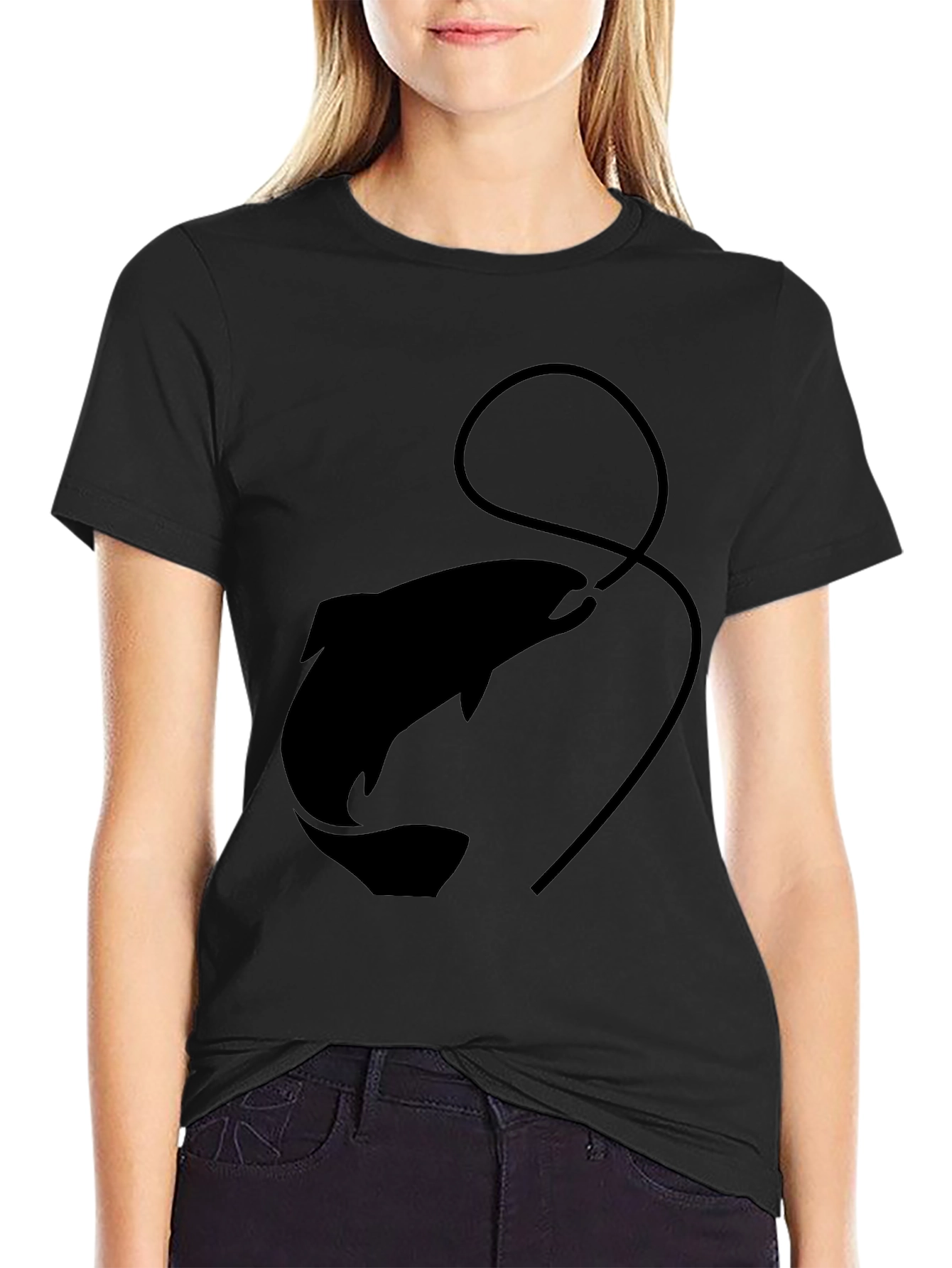 Mens Black Fish Graphic Tee - Fishing Enthusiast Style