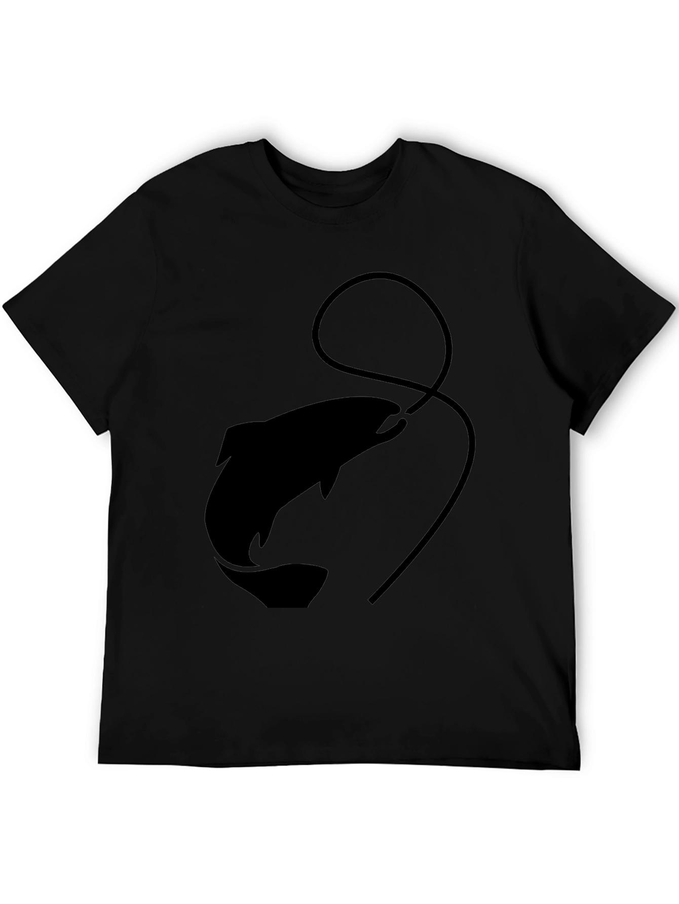Mens Black Fish Graphic Tee - Fishing Enthusiast Style