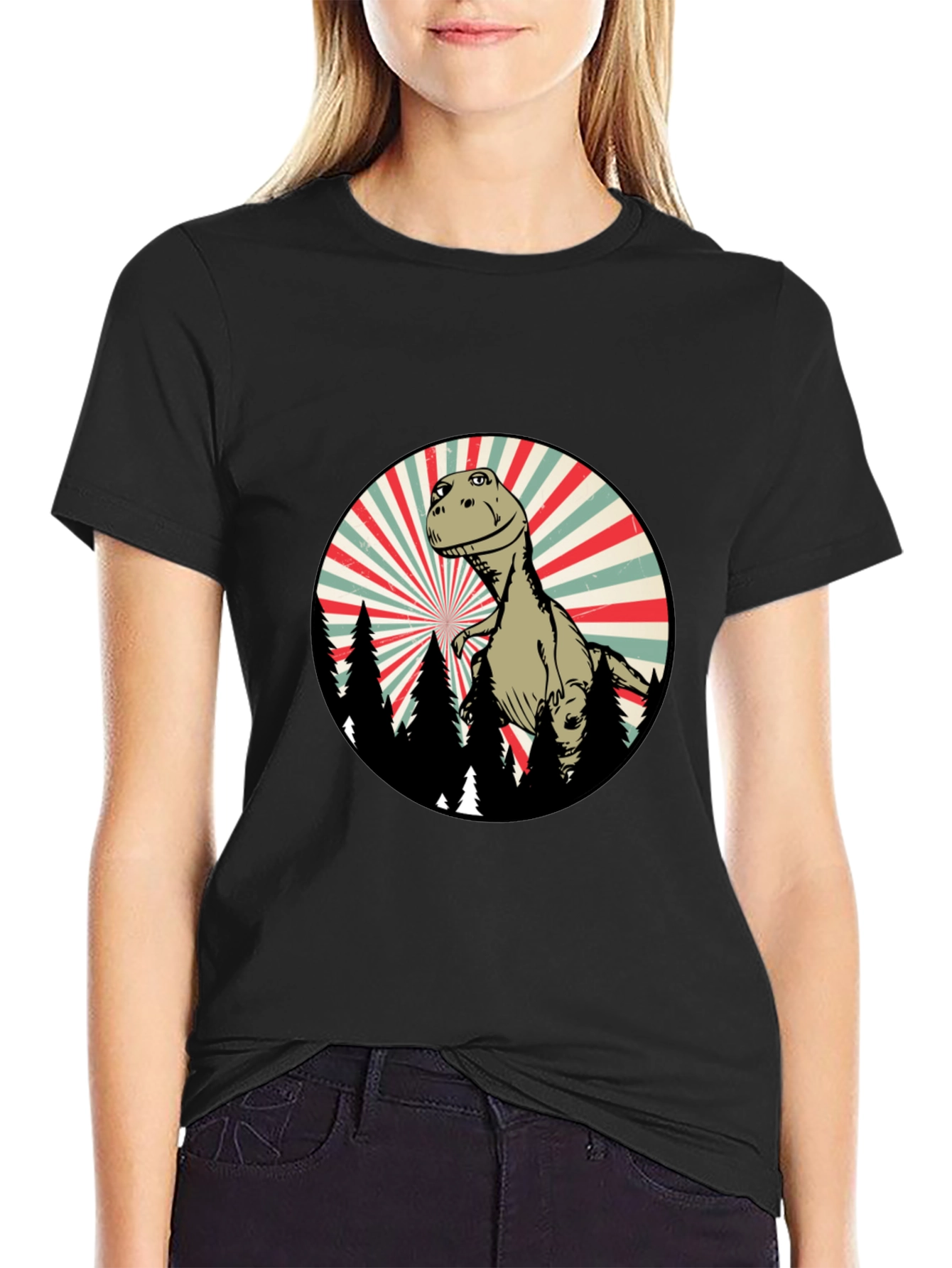 Retro Dinosaur Forest T-Shirt