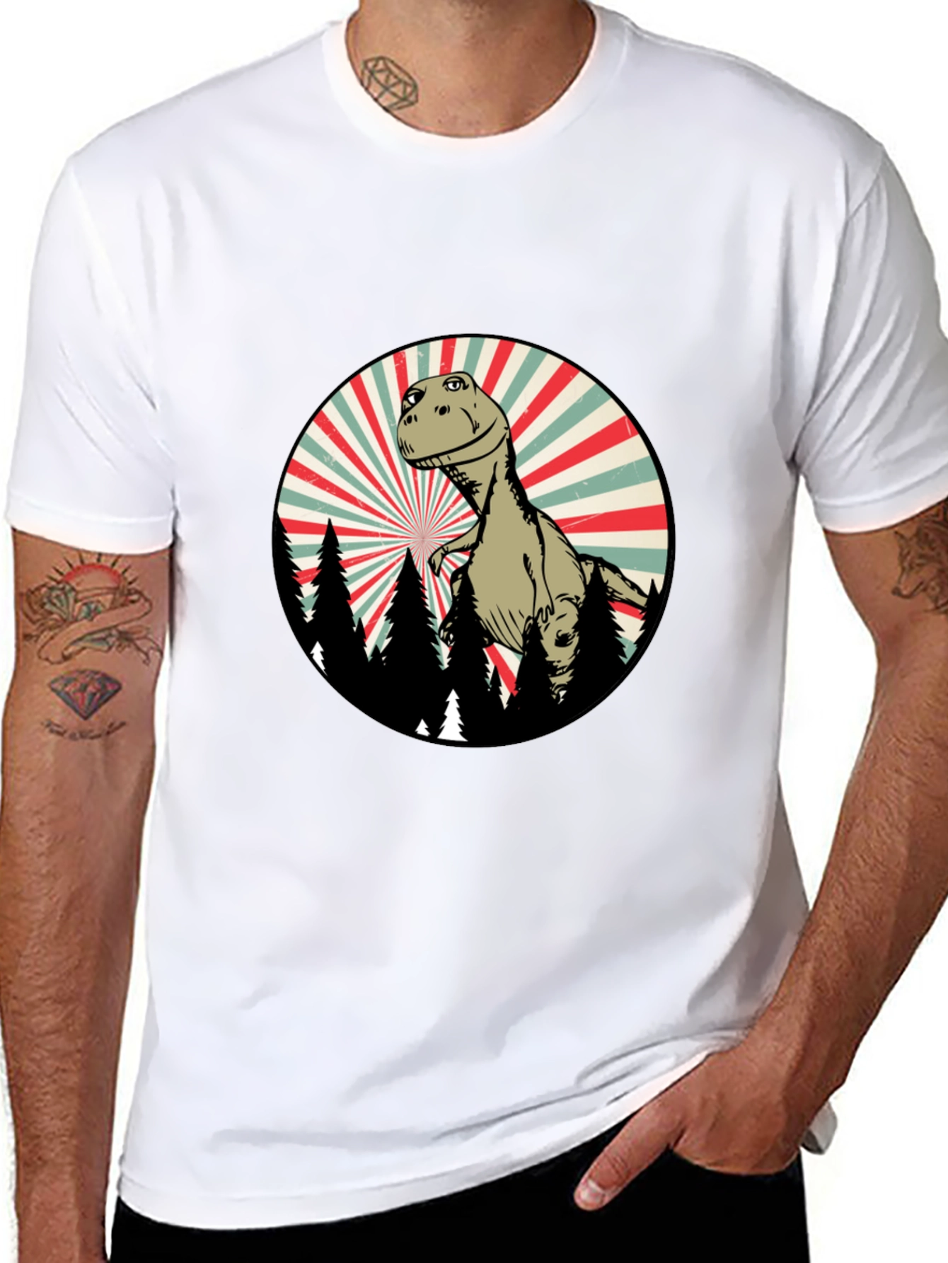 Retro Dinosaur Forest T-Shirt