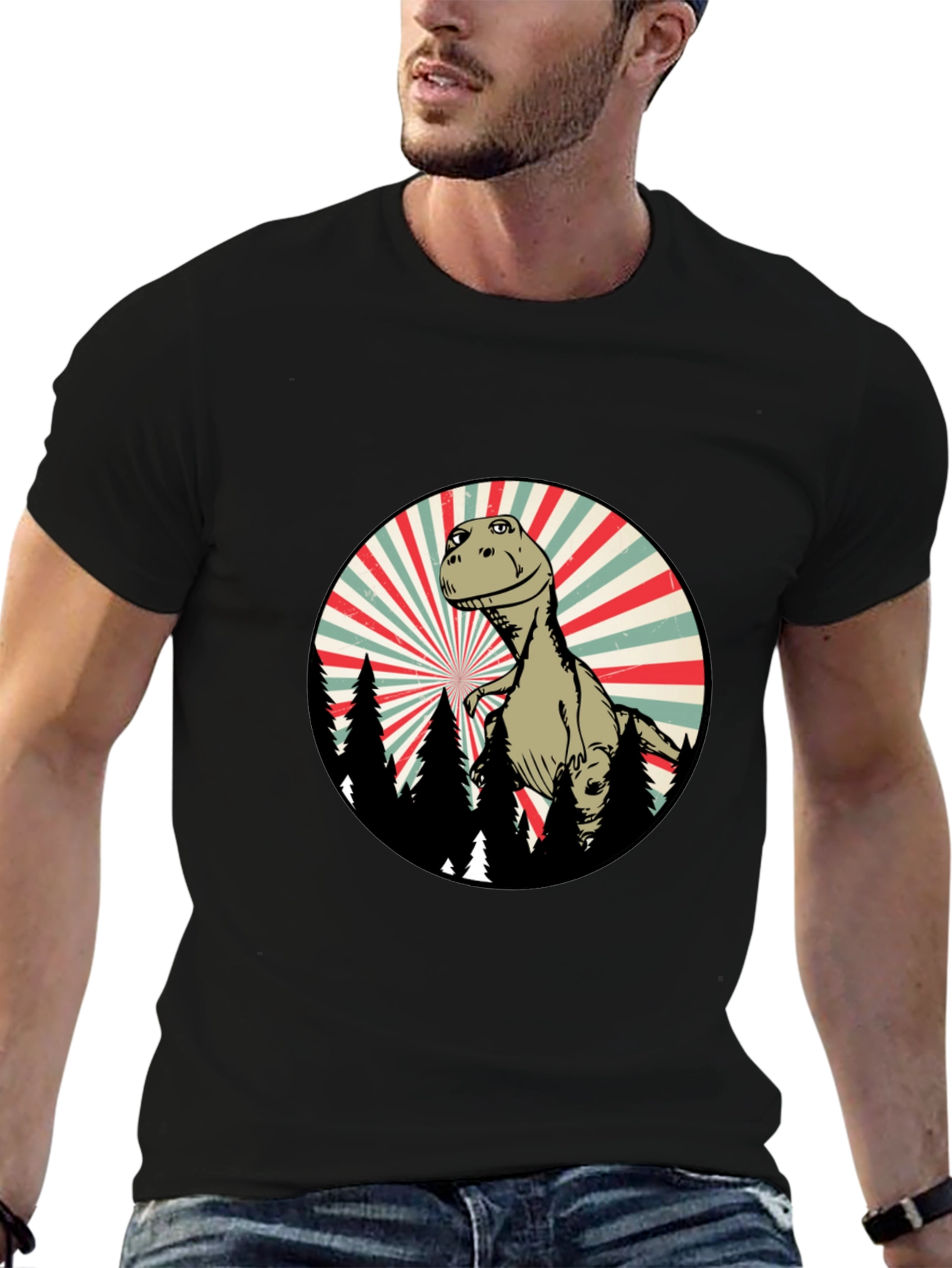 Retro Dinosaur Forest T-Shirt
