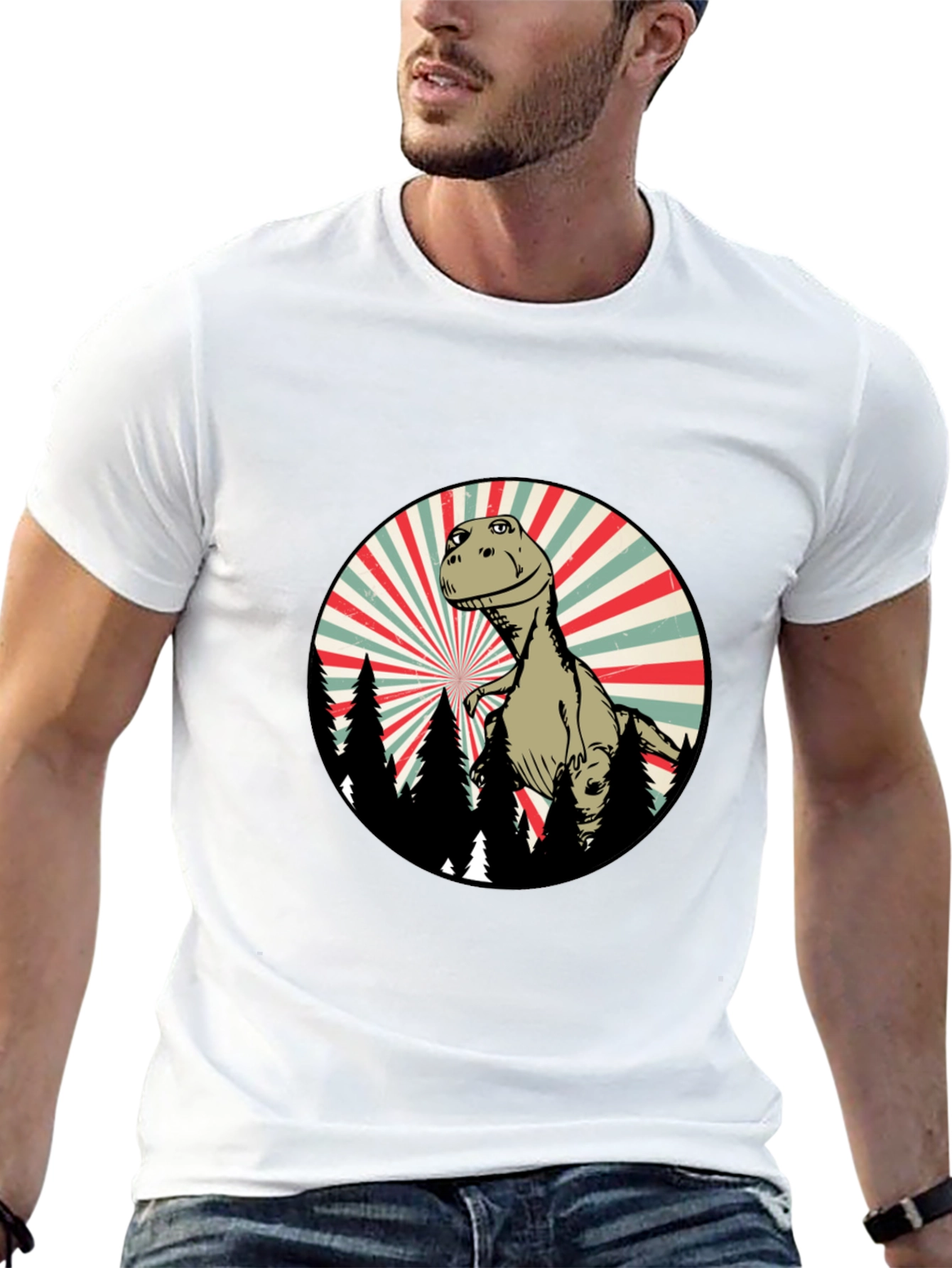 Retro Dinosaur Forest T-Shirt