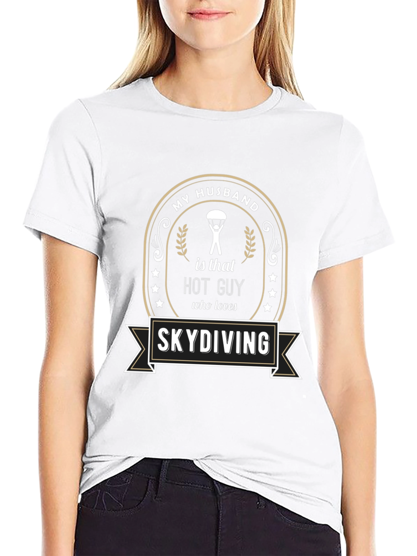 Skydiving Husband Graphic Tee - Hot Guy Gift