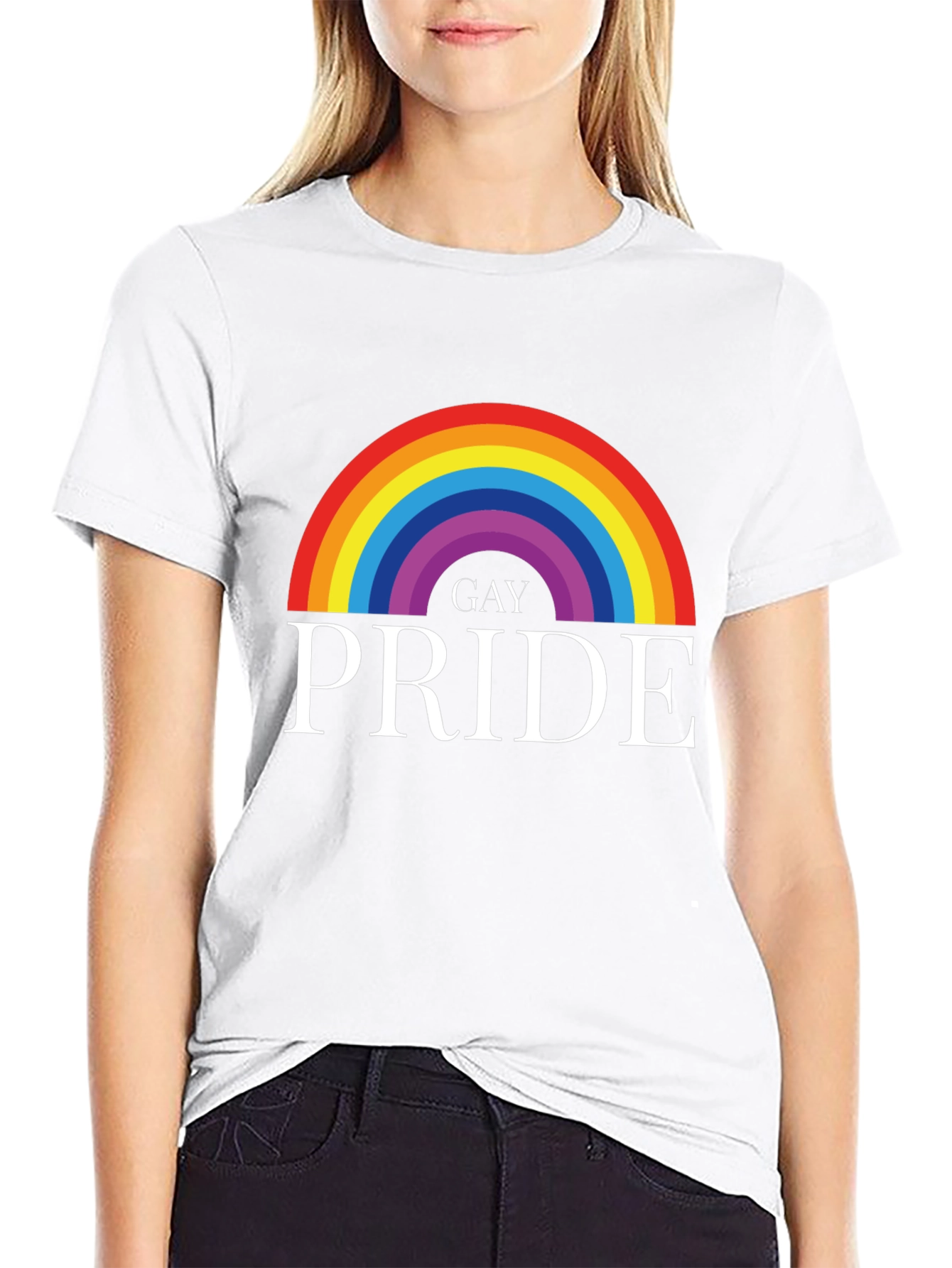 Gay Pride Rainbow Graphic Tee - Black