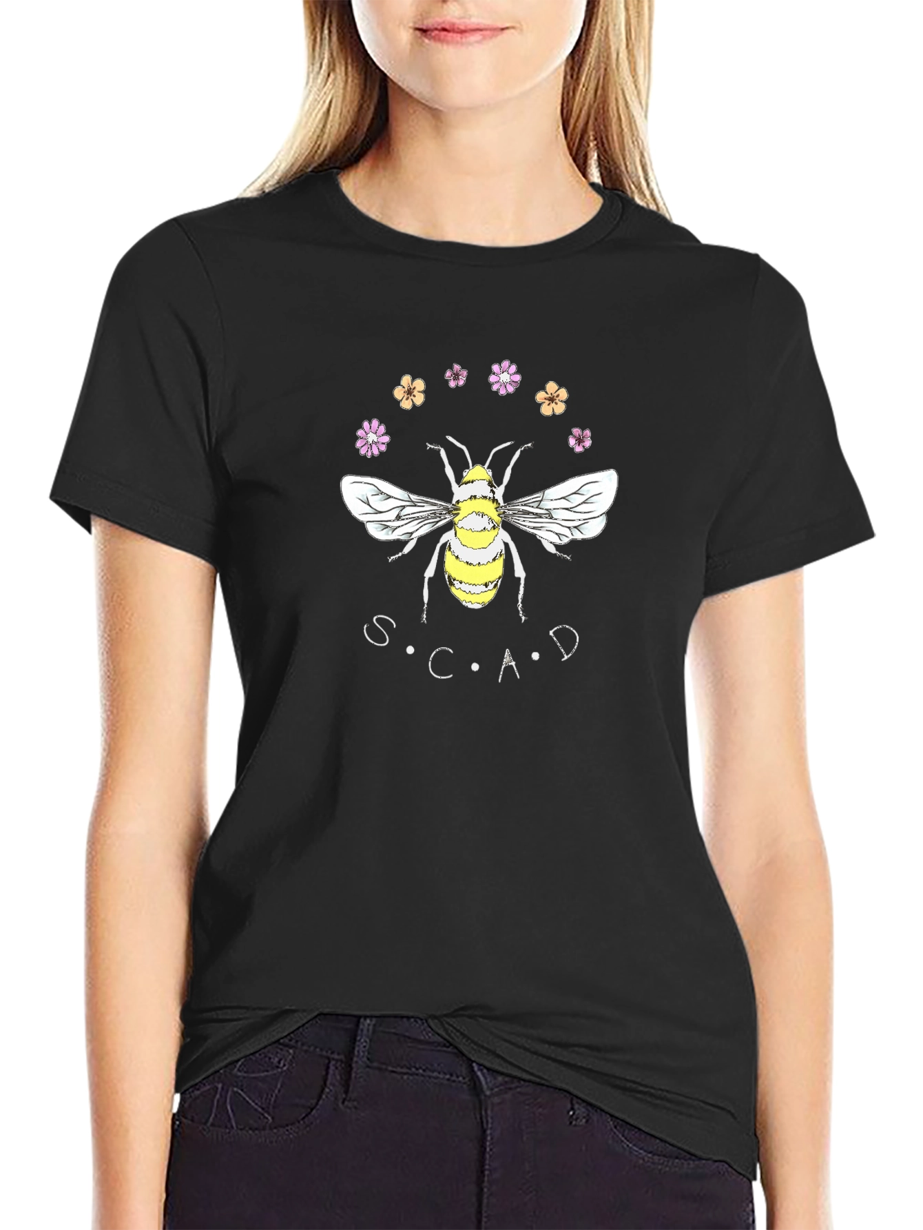 SCAD Bee Graphic T-Shirt | Black Casual Tee