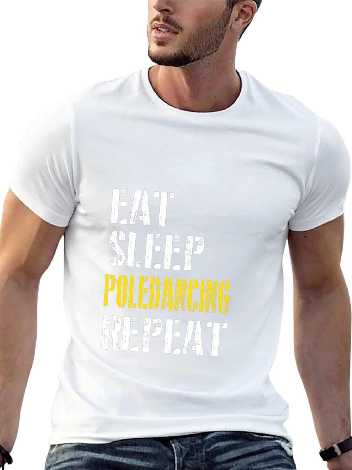 Eat Sleep Pole Dancing Repeat Black Graphic T-Shirt