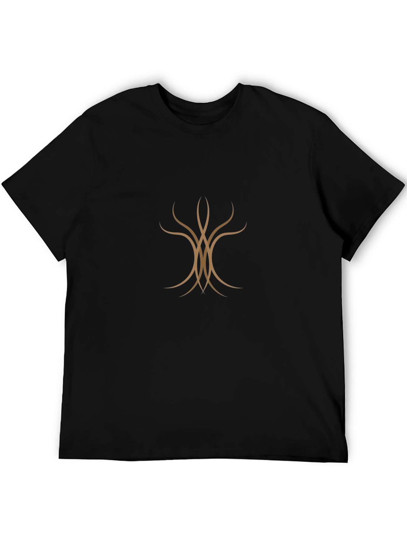 Mens Black T-Shirt with Abstract Tree Design