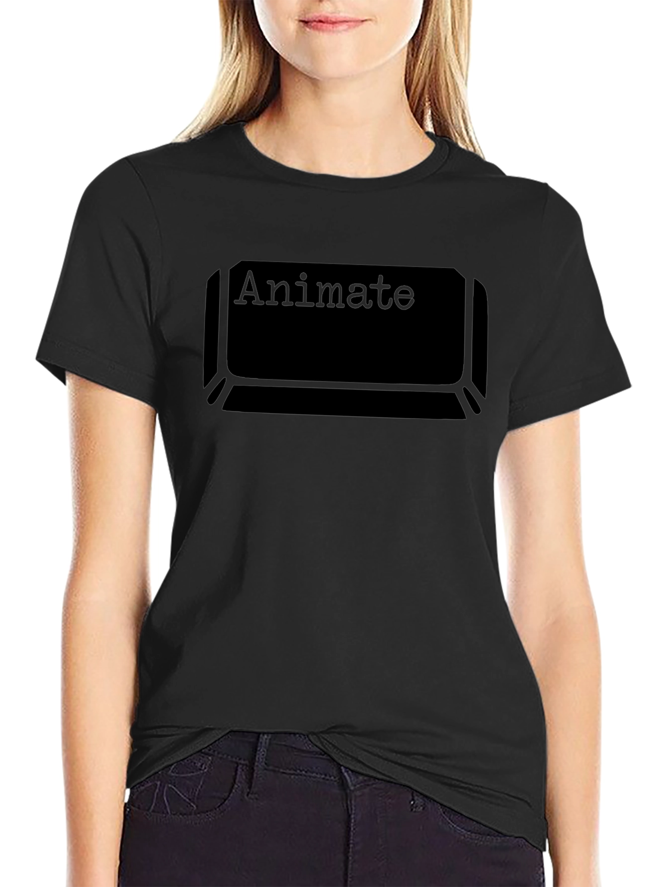 Animate Keyboard Key Black T-Shirt