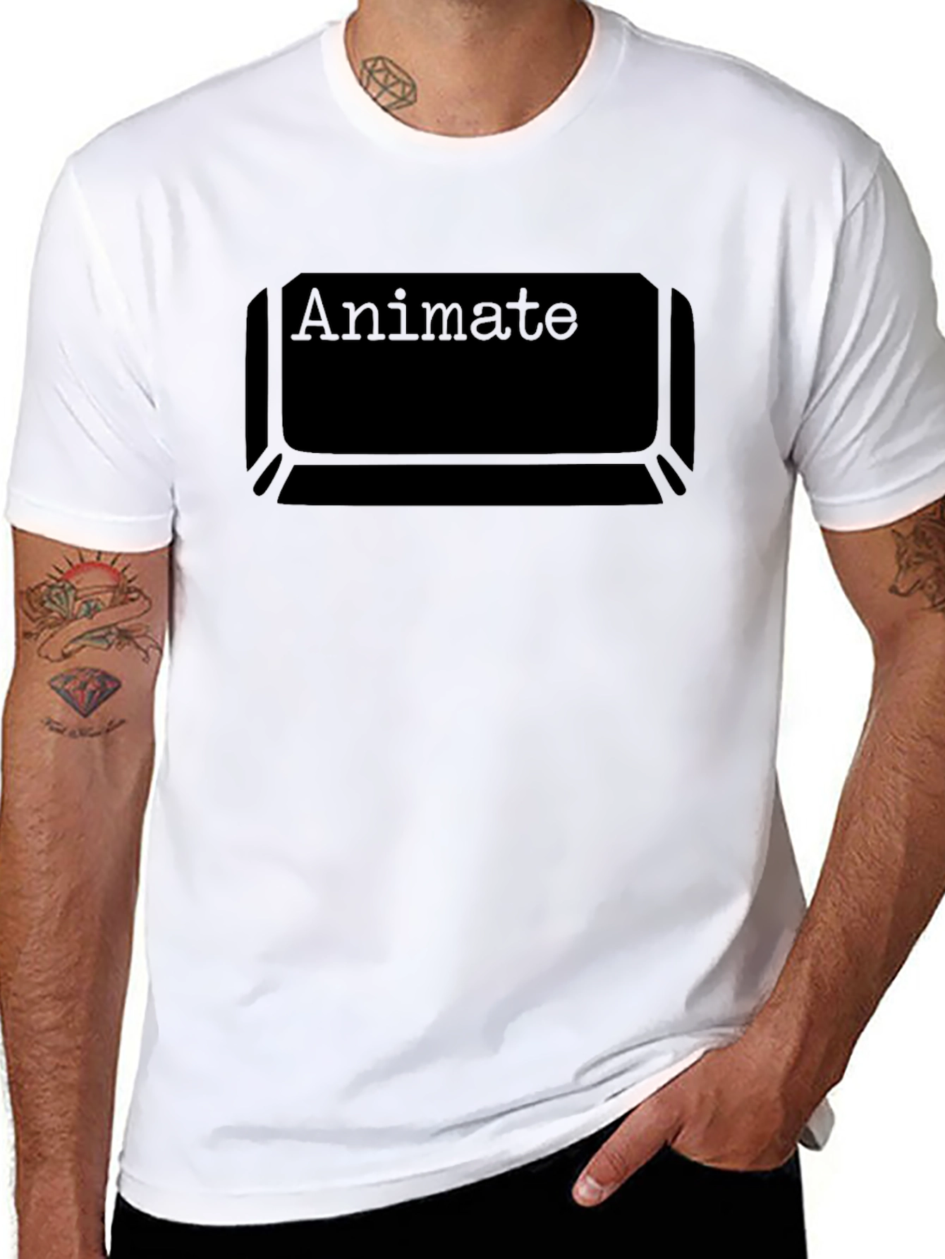 Animate Keyboard Key Black T-Shirt