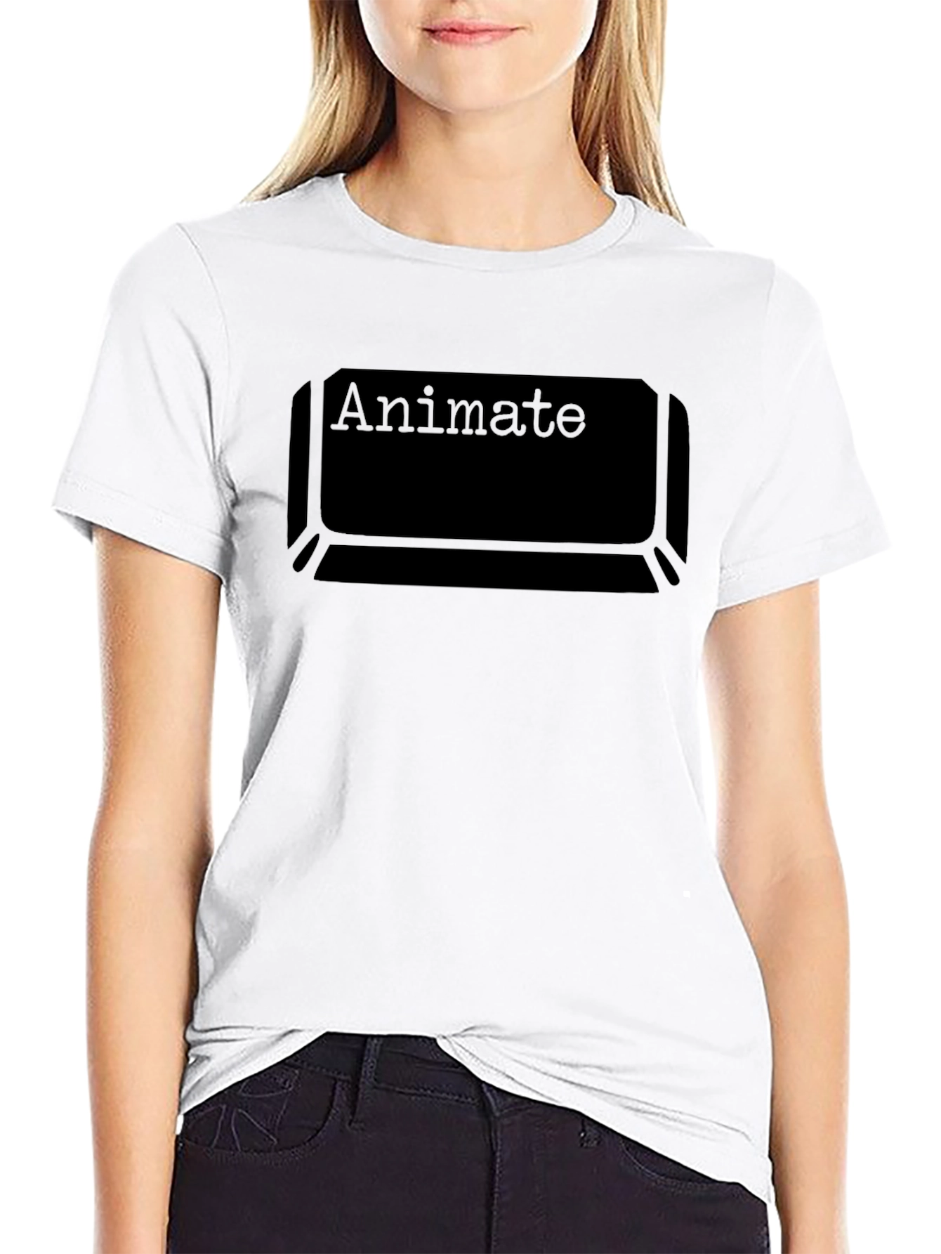 Animate Keyboard Key Black T-Shirt