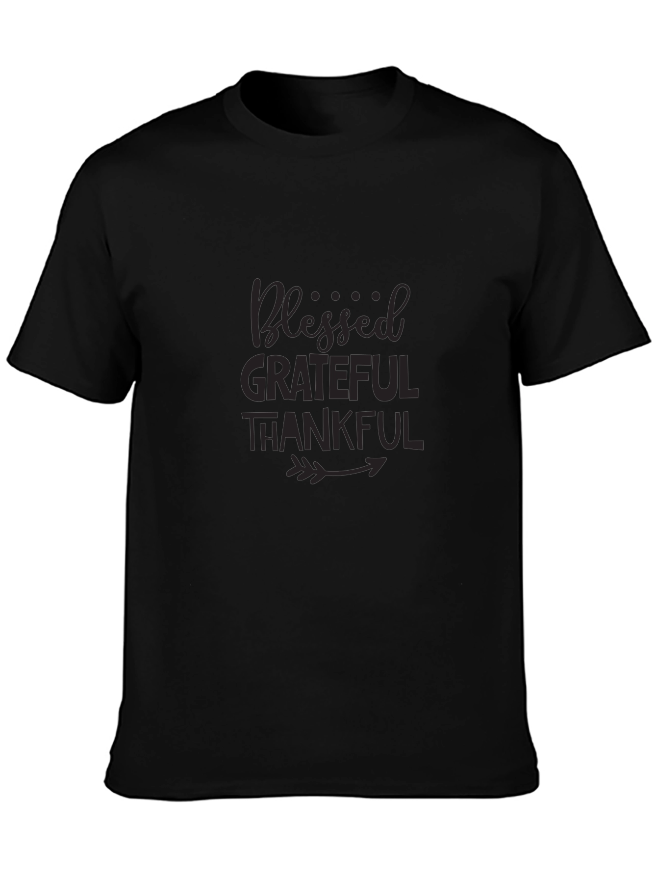 Blessed Grateful Thankful T-Shirt - Black