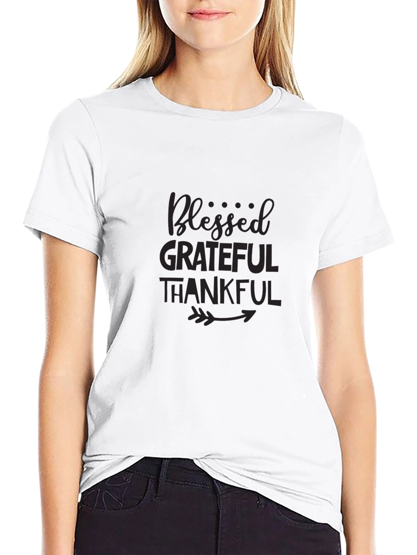 Blessed Grateful Thankful T-Shirt - Black