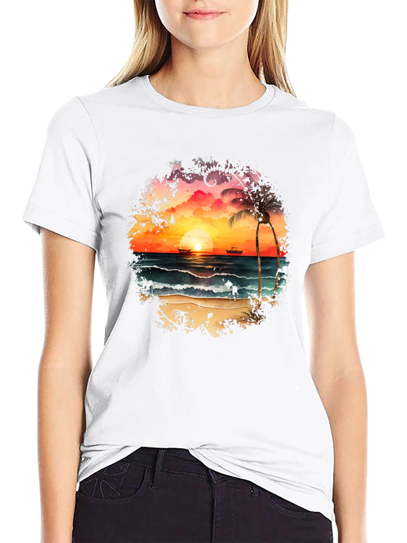Sunset Beach Graphic Tee - Tropical Vibes