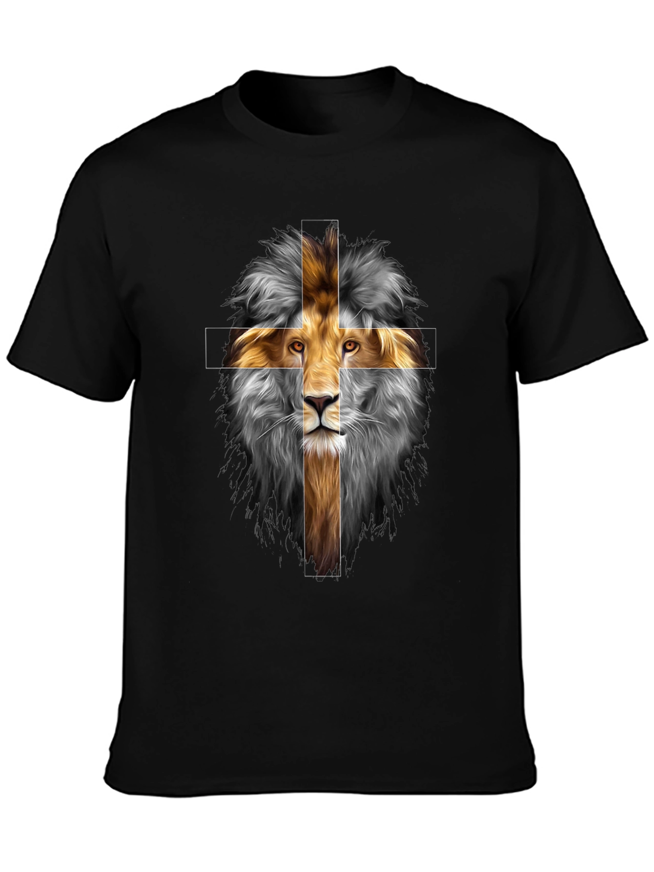 Lion Cross Graphic Tee - Christian T-Shirt
