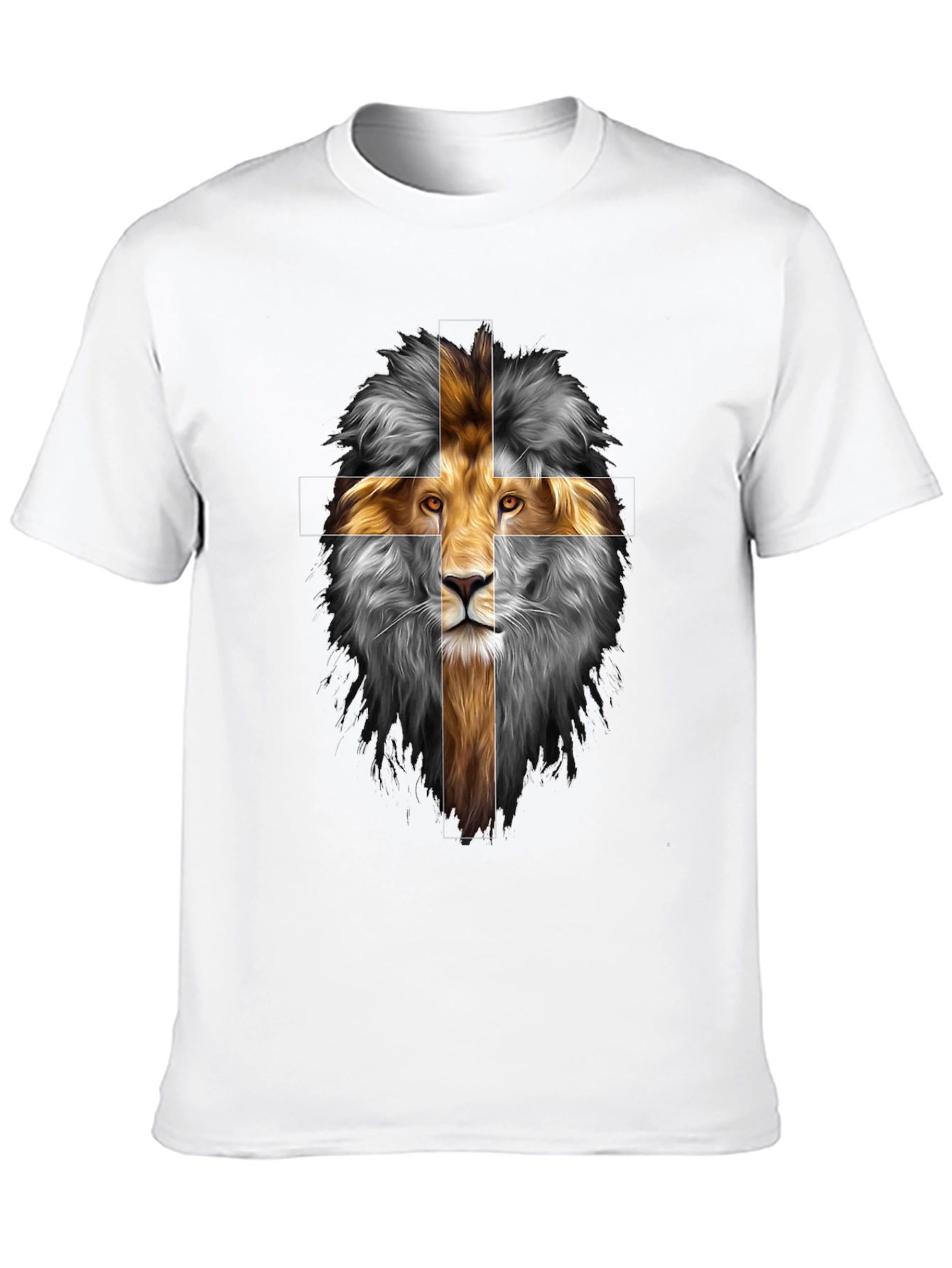 Lion Cross Graphic Tee - Christian T-Shirt
