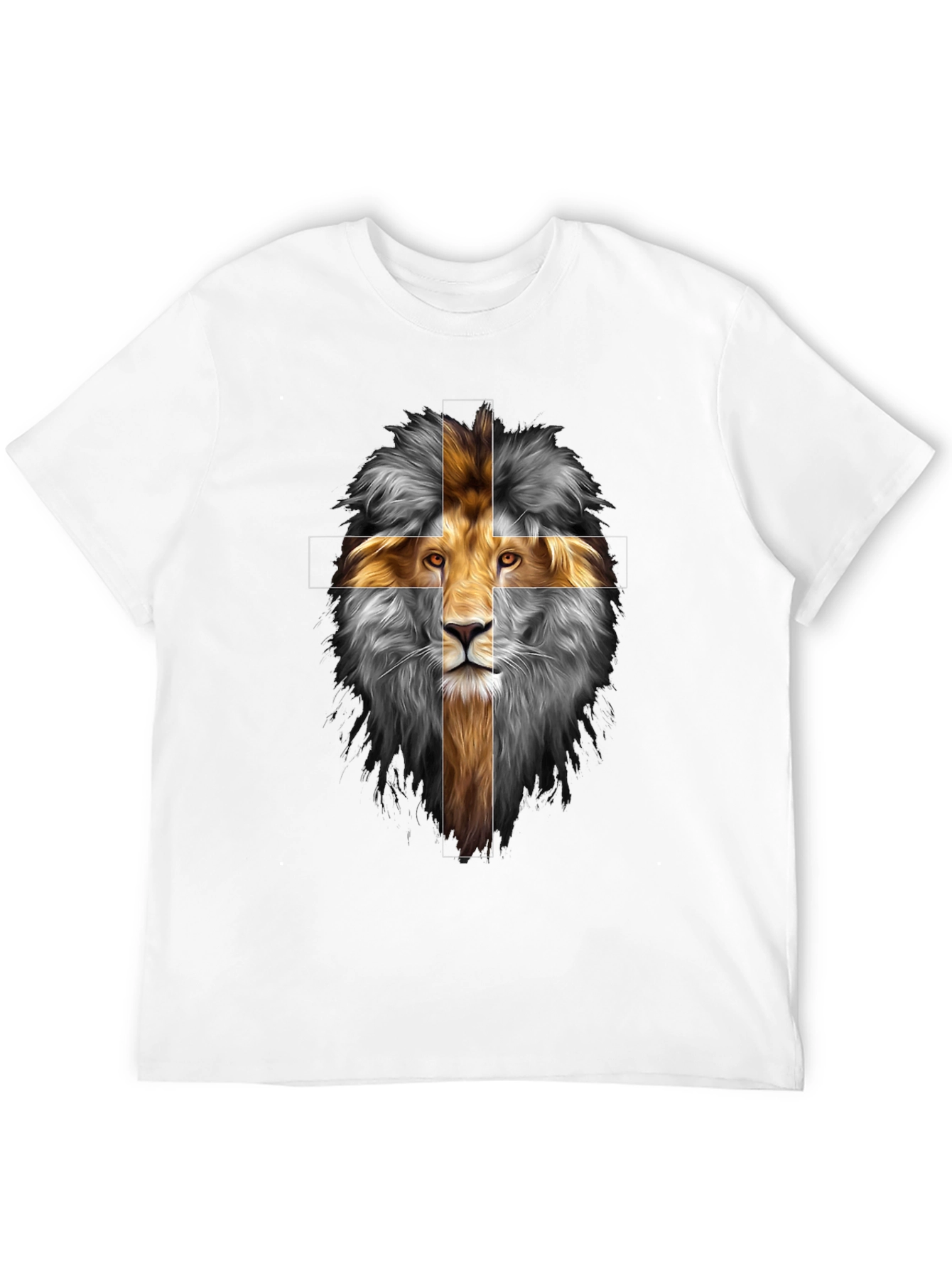 Lion Cross Graphic Tee - Christian T-Shirt