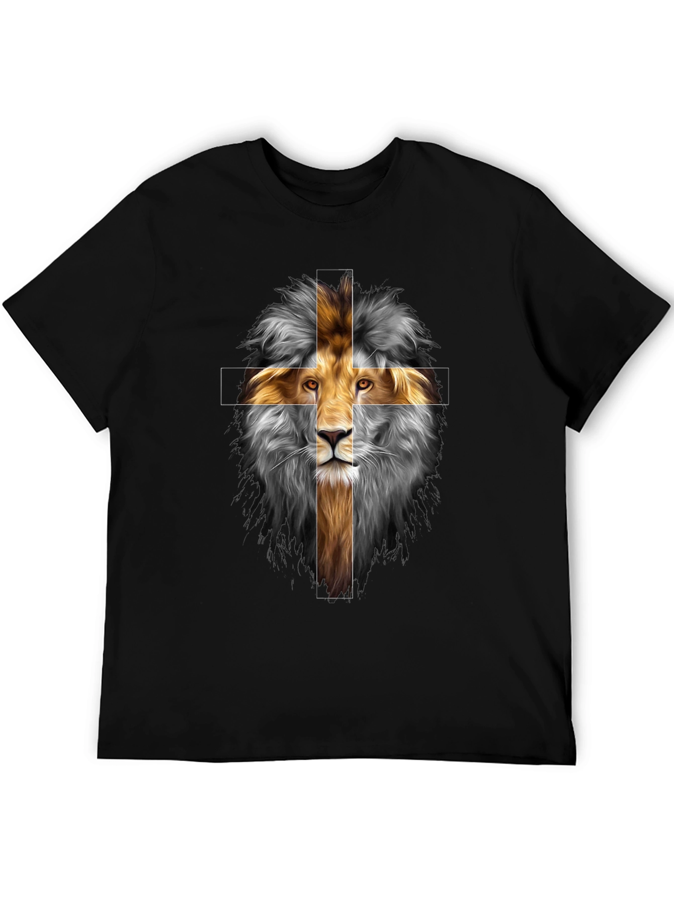 Lion Cross Graphic Tee - Christian T-Shirt