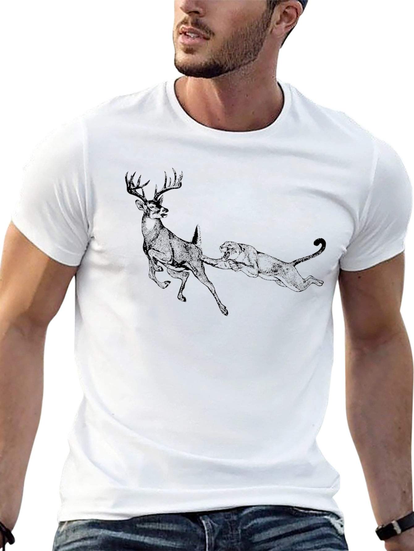 Predator and Prey Black Graphic T-Shirt